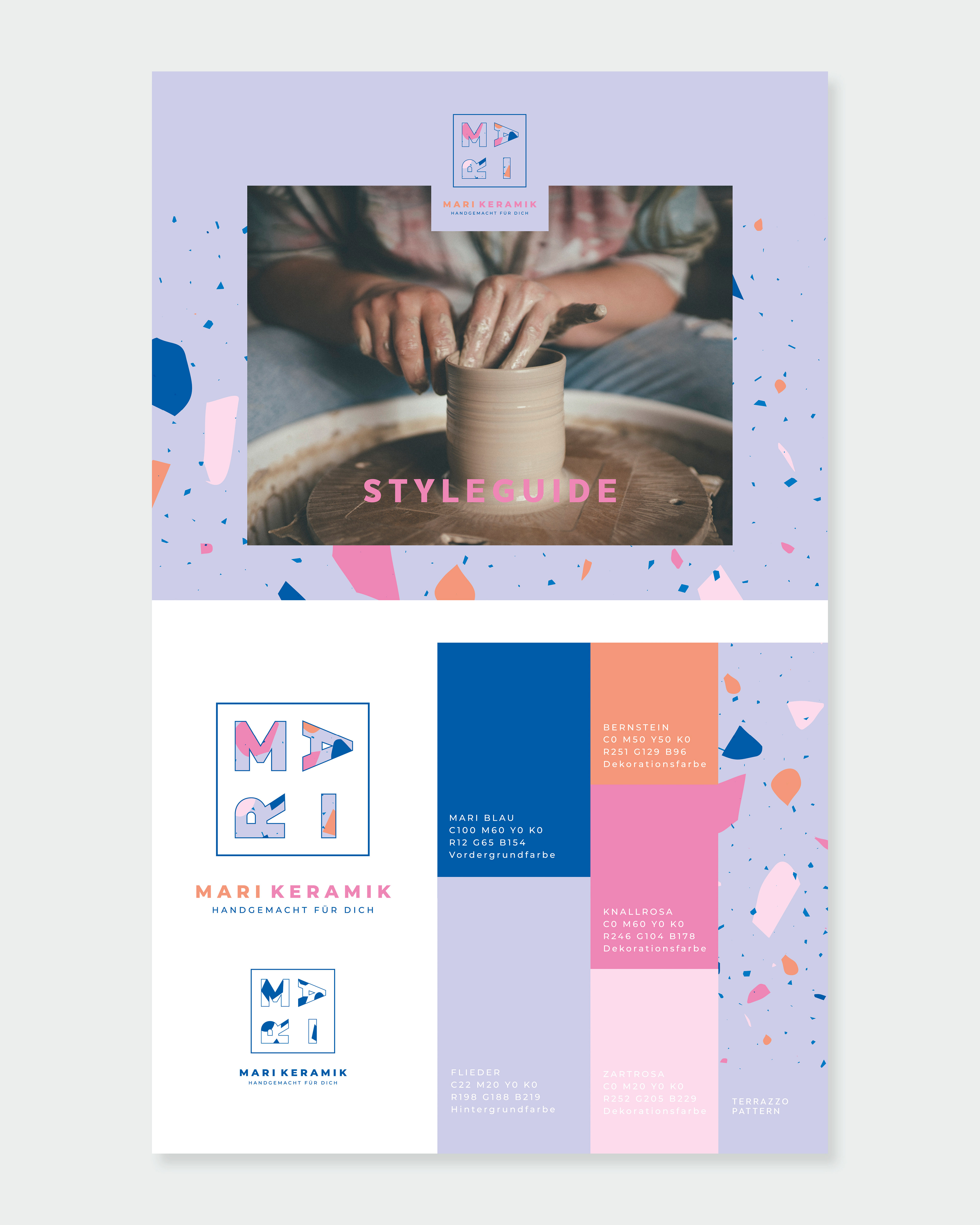 Auszug aus Designmanual: Logo, Farben und Muster