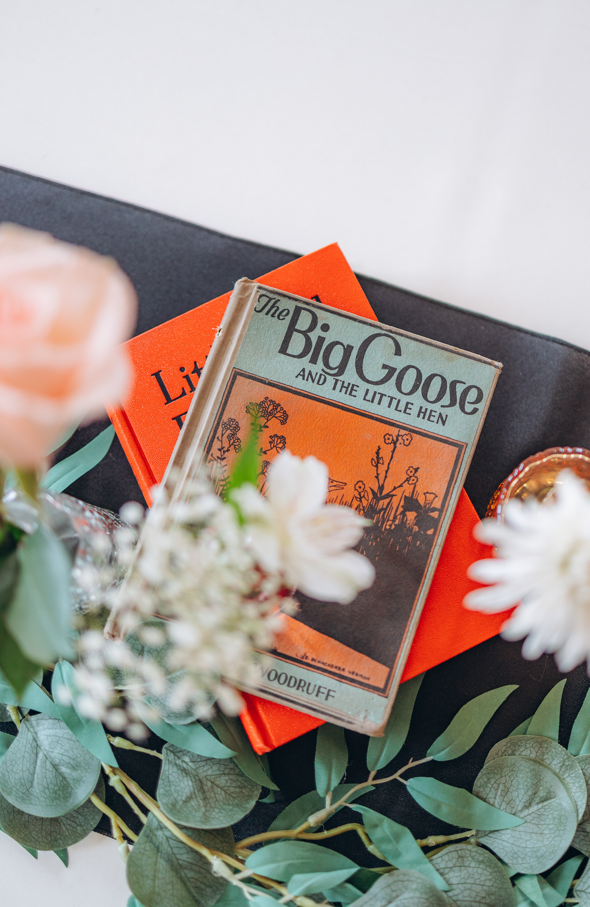 Perfect details of books hand-picked by the bride and groom on their wedding day.