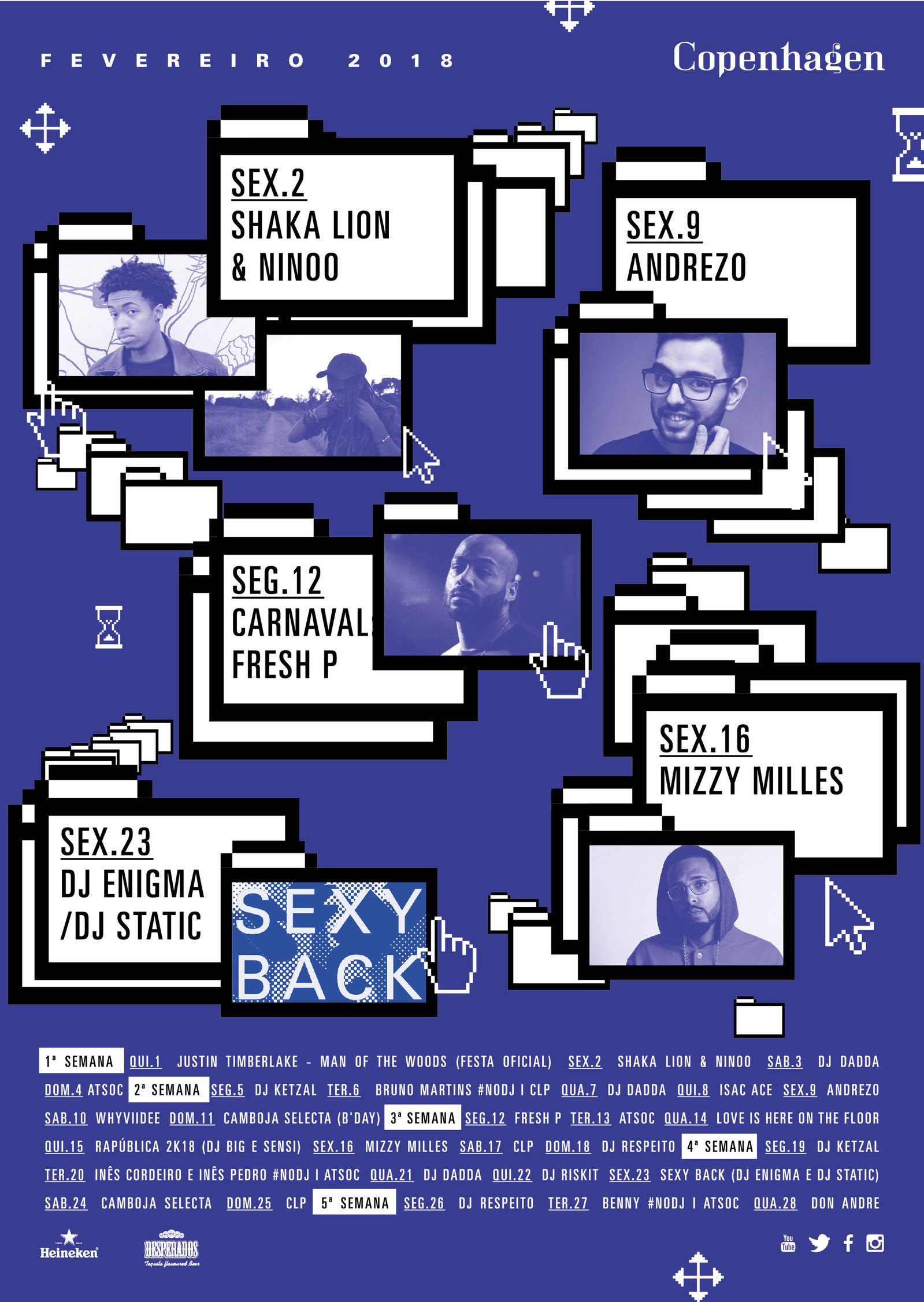 Monthly posters for Copenhagen Bar - - in colaboration with Carla Inácio