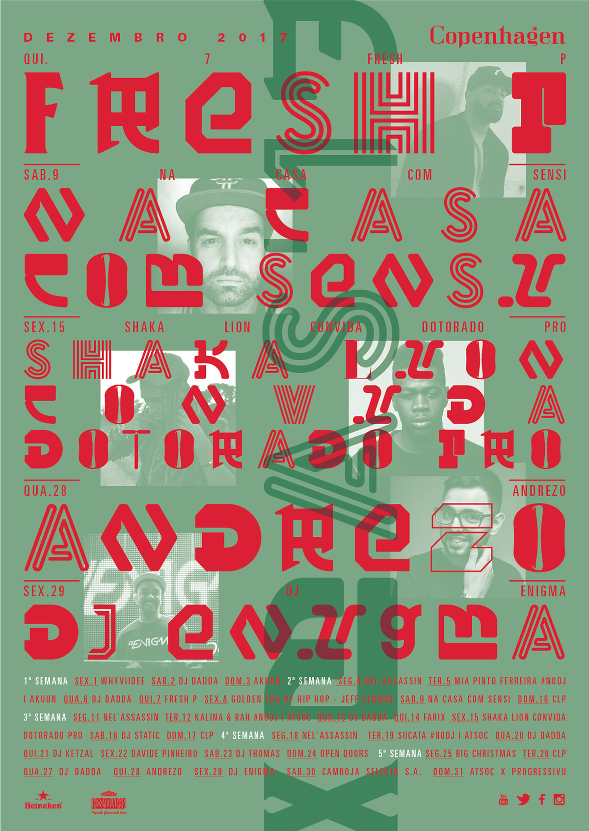 Monthly posters for Copenhagen Bar - - in colaboration with Carla Inácio