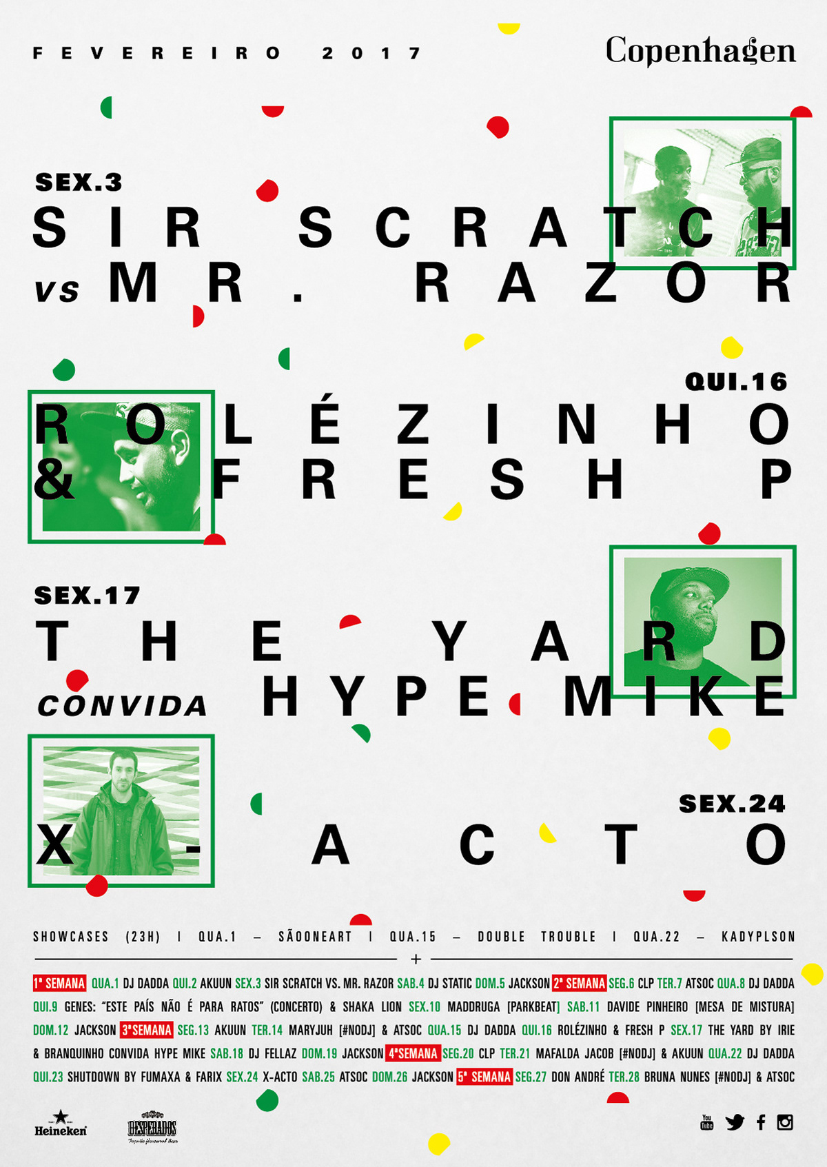 Monthly posters for Copenhagen Bar - - in colaboration with Carla Inácio