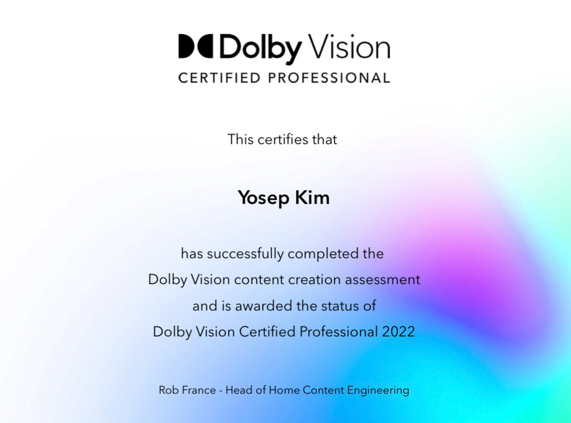 Dolby Vision Certified Professional