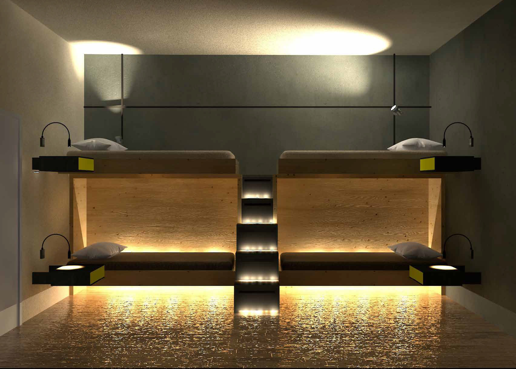Render Quadrouple Hostel Room
