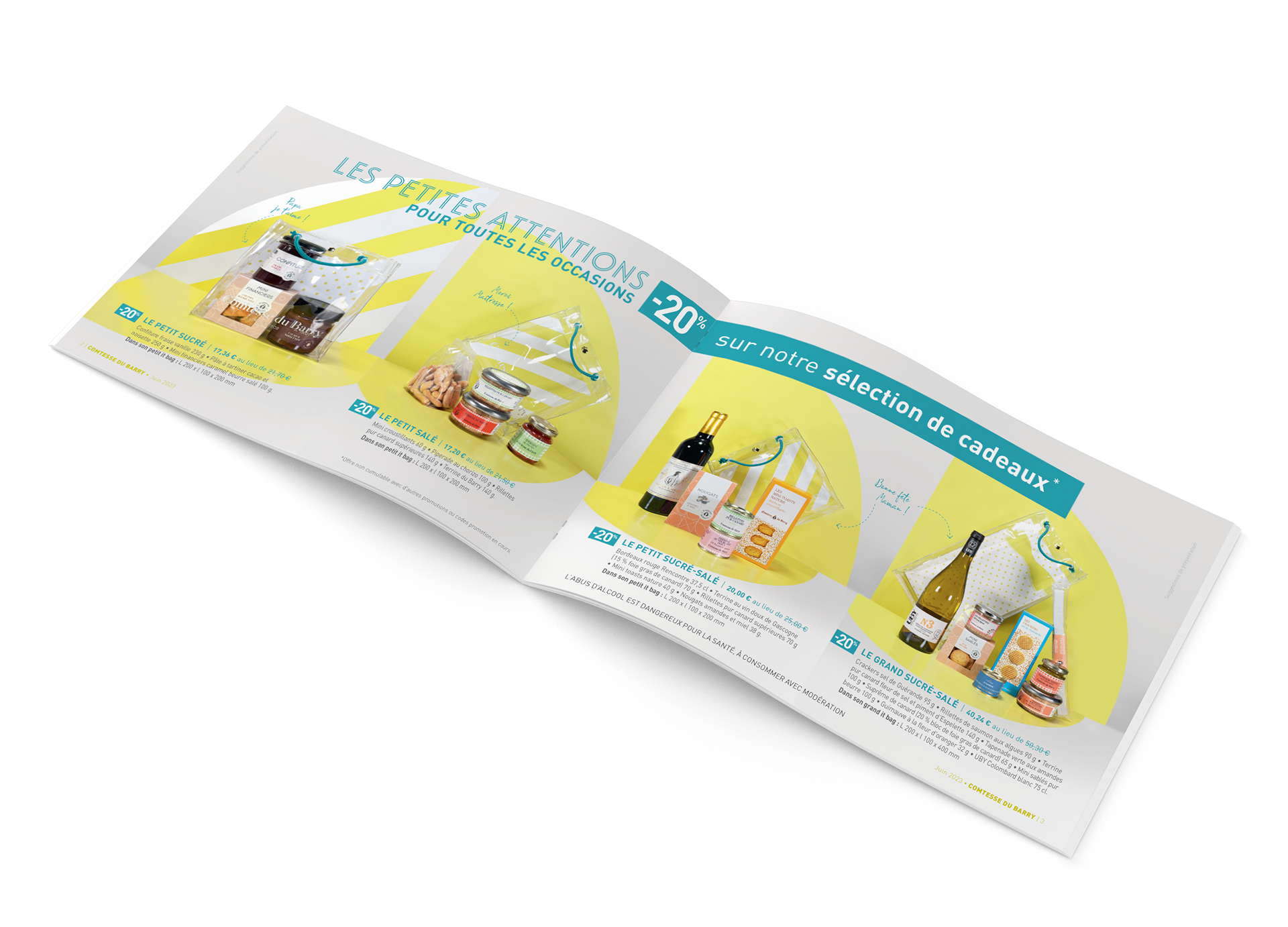 Mockup Packshot Catalogue des cadeaux pour toutes les fêtes Comtesse du Barry. Shooting sur fond blanc. Réalisé par grain2pixel