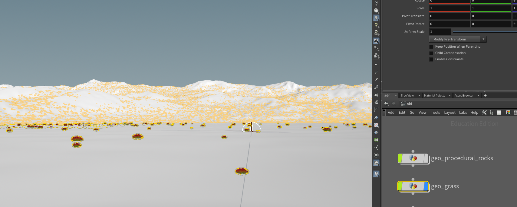 bushes scatter to points