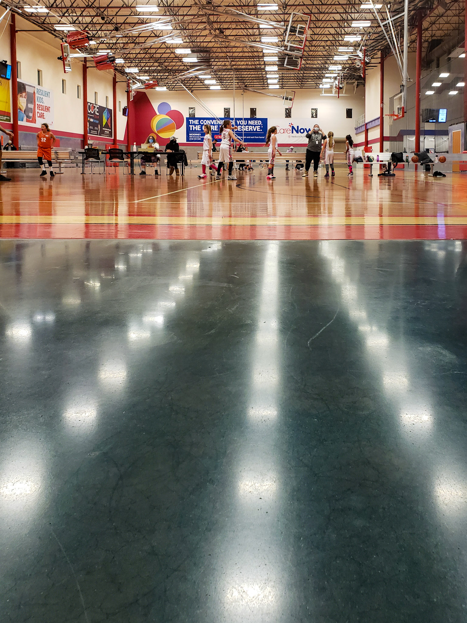 McKinney, TX, US - Feb 12, 2021: Young athletes at basketball practice