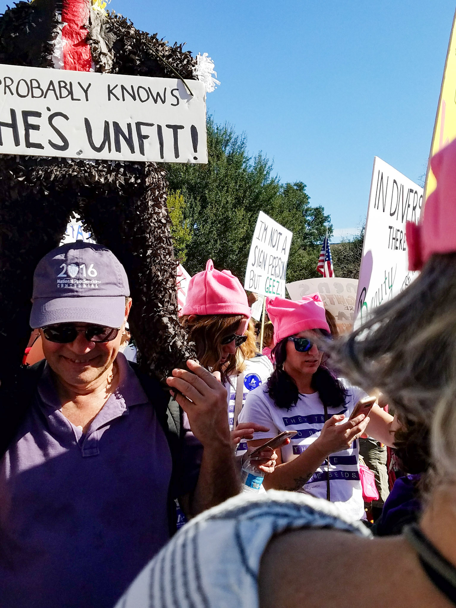 Austin, TX, US - Jan 21, 2017: Women's March protesting inauguration of Donald Trump