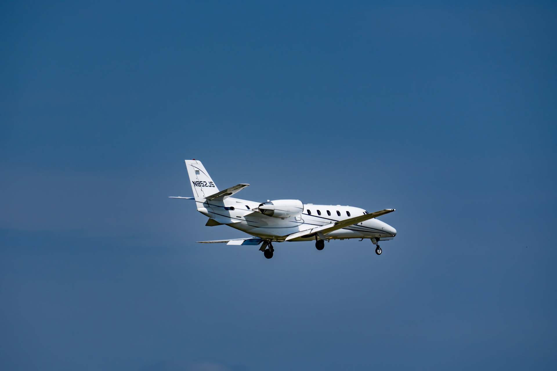 Dallas, TX, US - Jun 1, 2025: Cessna Citation 560XL landing at Love Field