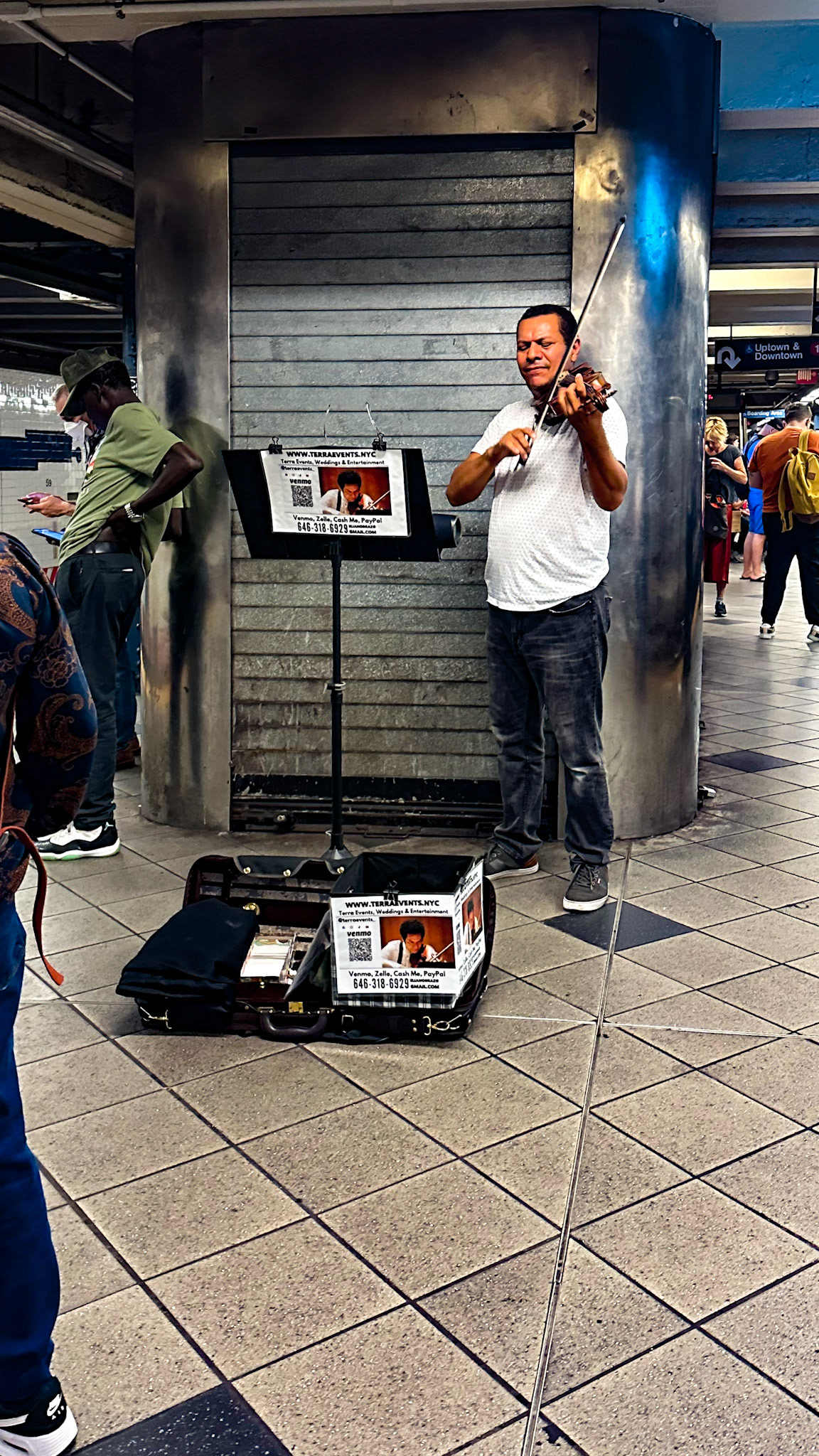 New York, NY, US - Sep 14, 2023: Subway busker