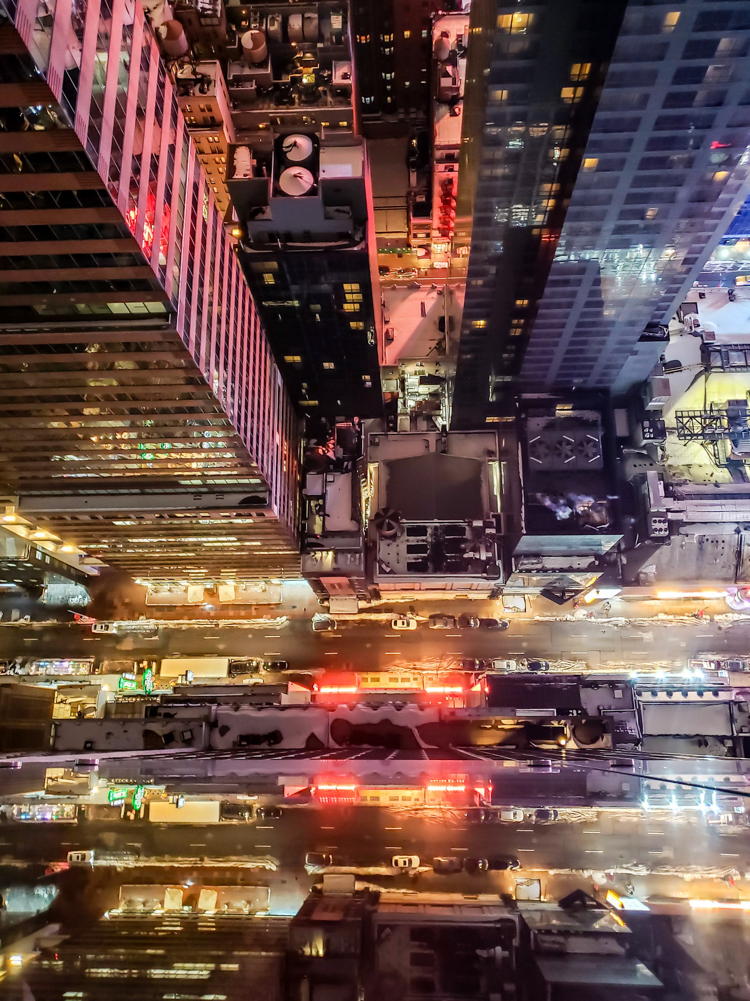 New York, NY, US - Feb 1, 2022: Looking down from a Manhattan skyscraper