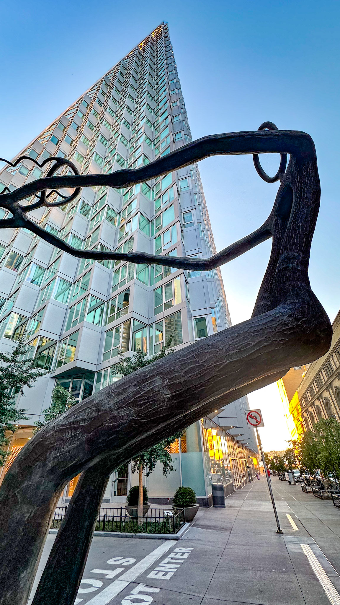 New York, NY, US - Sep 14, 2023: “Swinging Jenny” outside Via 57 West on 58th Street