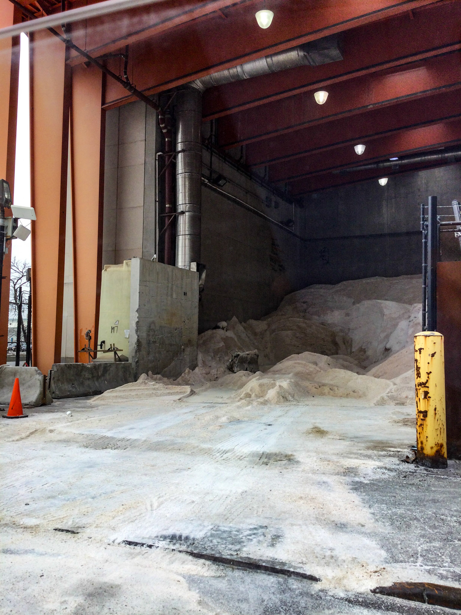 New York, NY - Mar 1, 2022: DSNY salt store