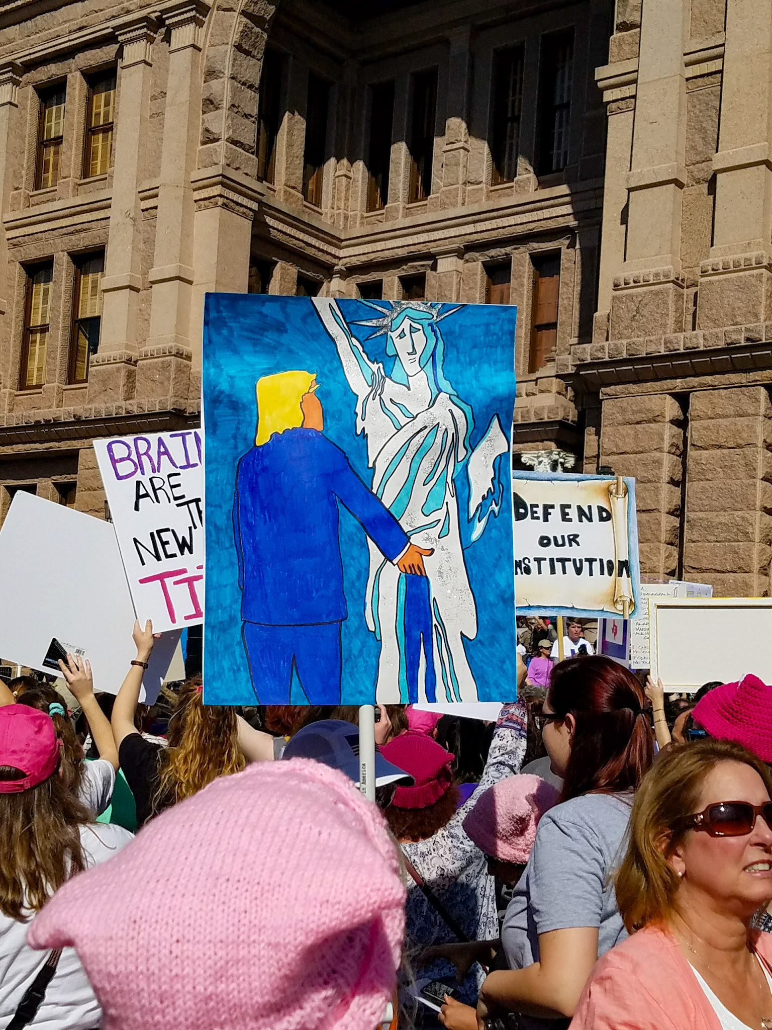 Austin, TX, US - Jan 21, 2017: Women's March protesting inauguration of Donald Trump