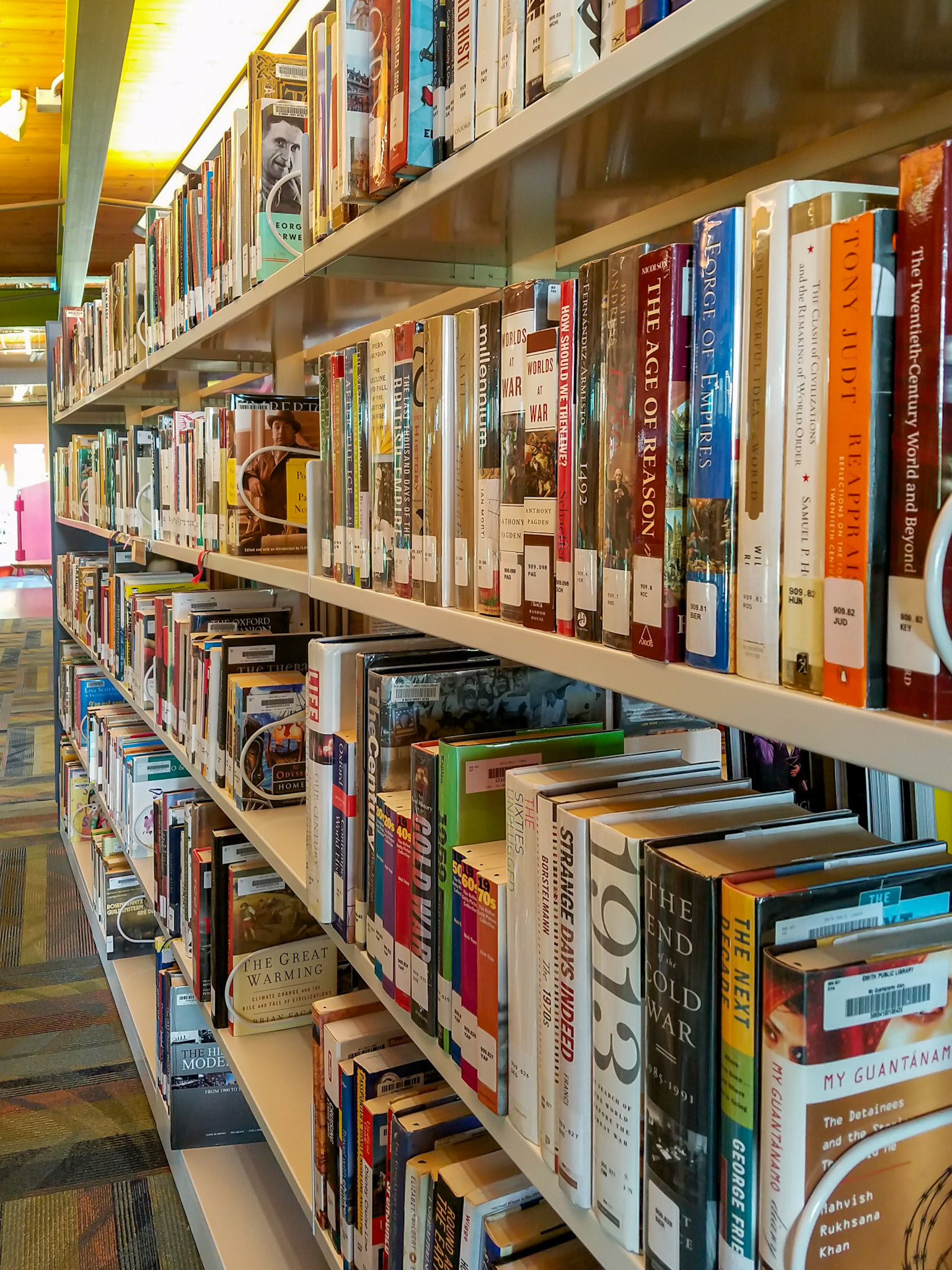 Wylie, TX, US - Aug 17, 2017: Public library nonfiction shelf