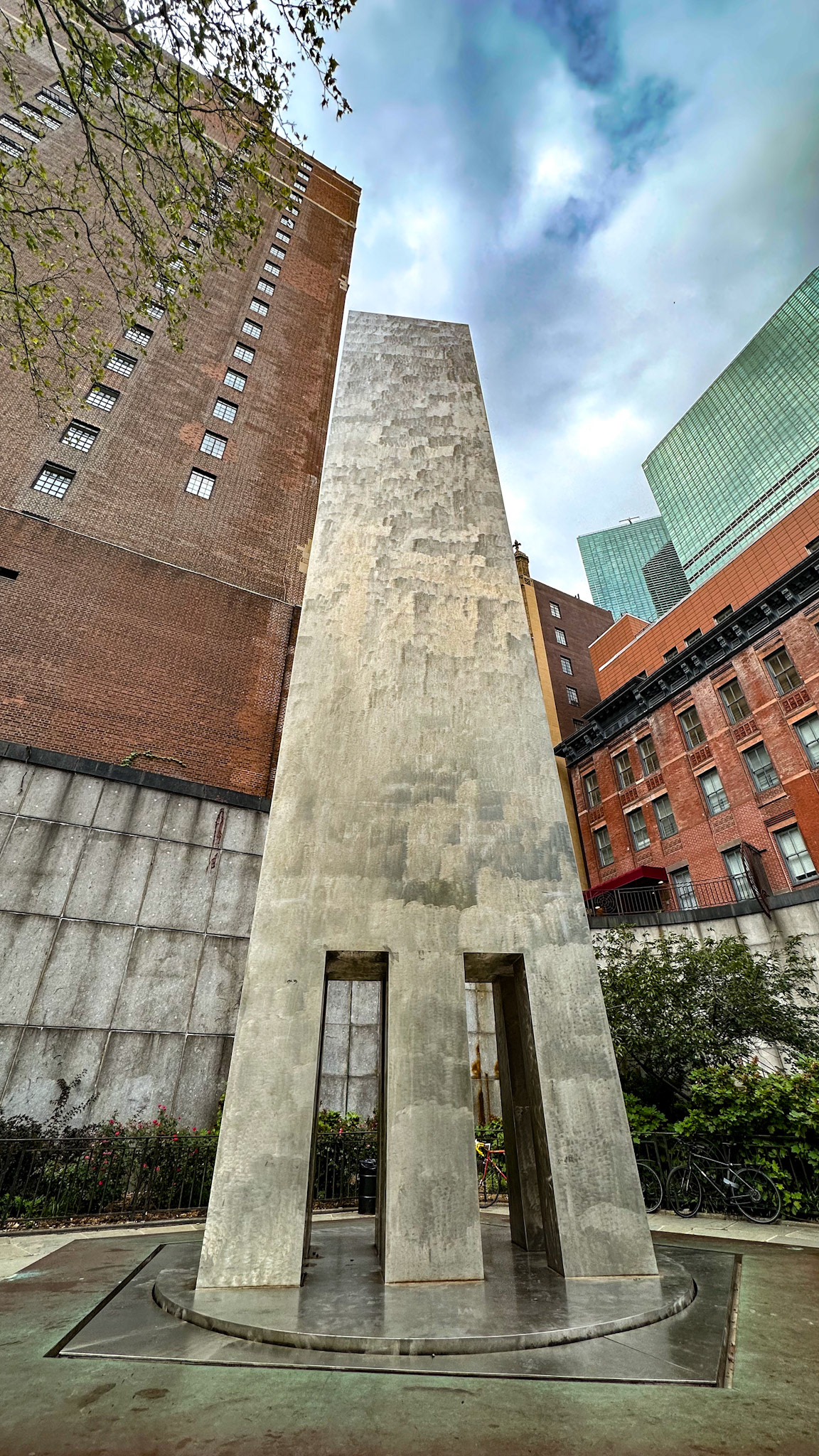 New York, NY, US - Aug 29, 2023: "Peace Form One" monument by Daniel La Rue Johnson in Ralph Bunche Park