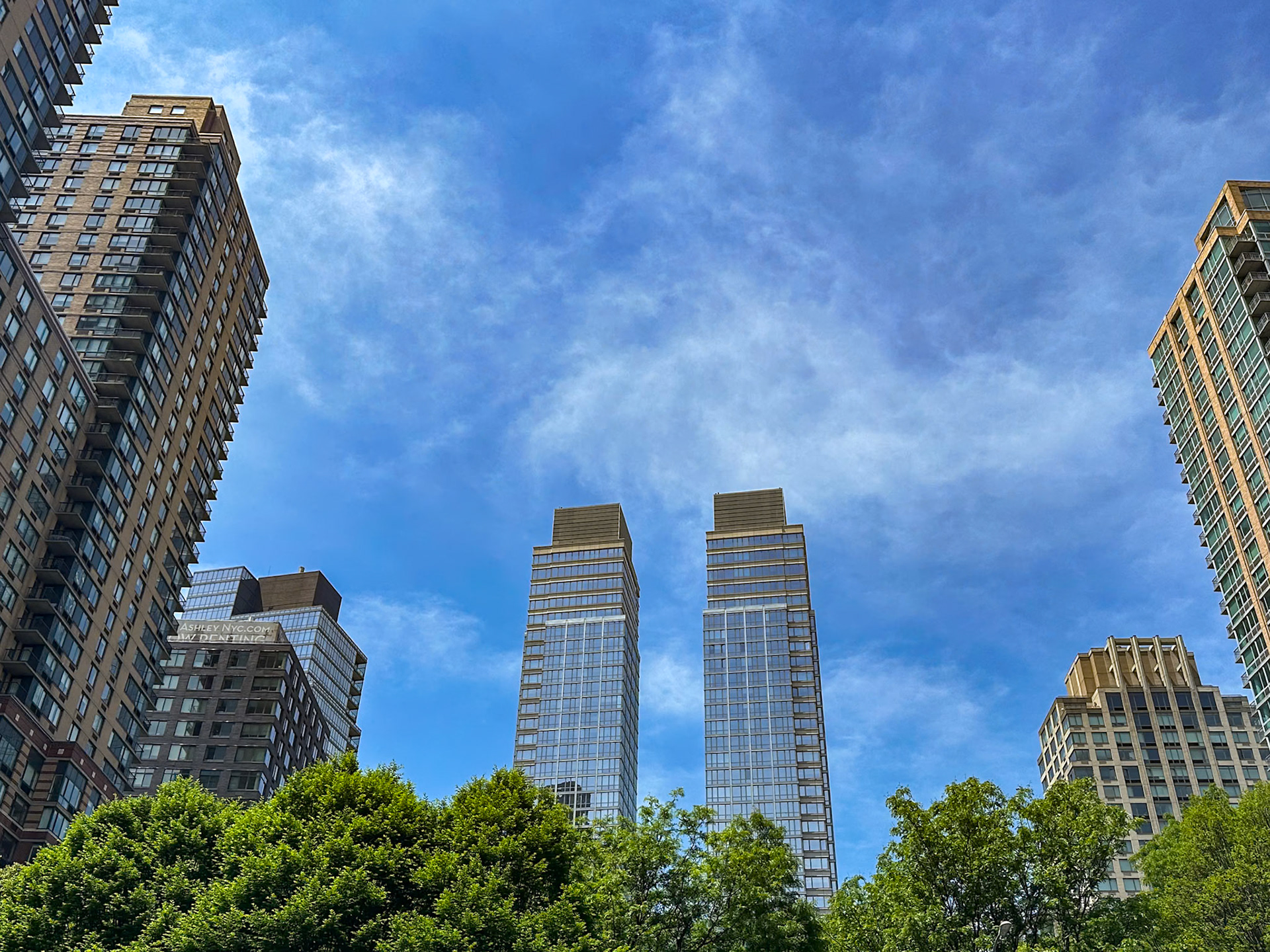 New York, NY, US - May 20, 2024: Looking up at Rushmore and other Upper West Side buildings