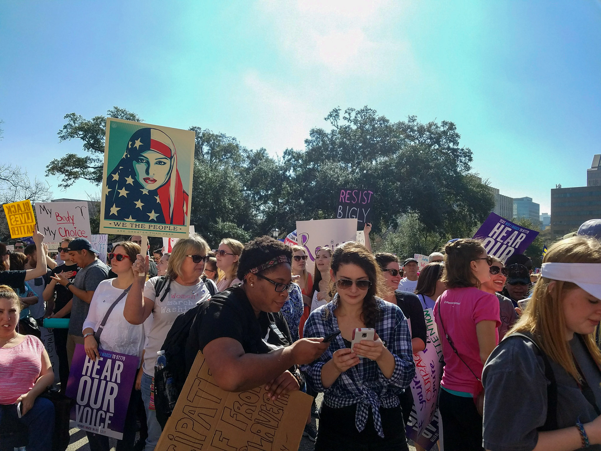 Austin, TX, US - Jan 21, 2017: Women's March protesting inauguration of Donald Trump