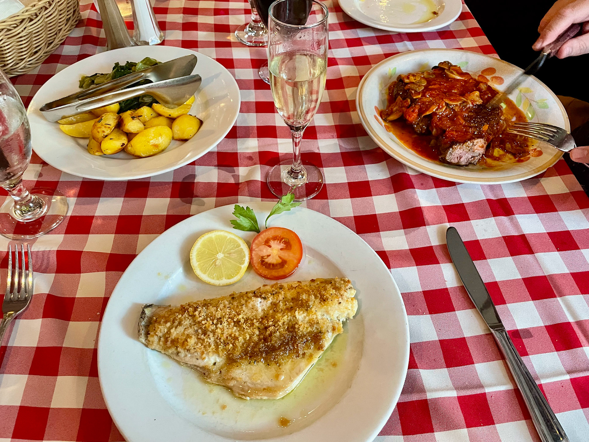 Bronx, NY, US - Jul 15, 2022: Italian restaurant dinner