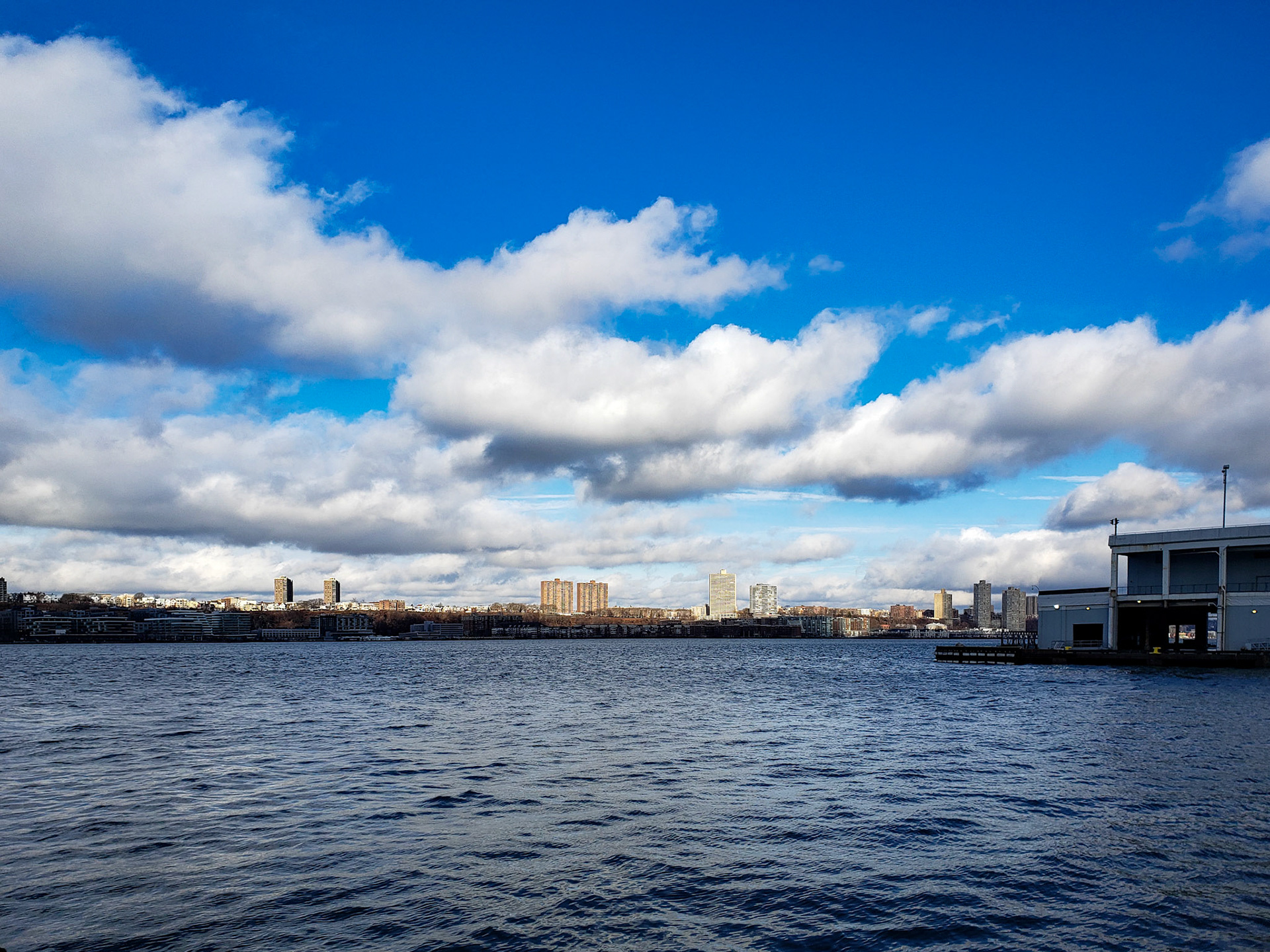 New York, NY, US - Jan 17, 2022: Looking across the Hudson at New Jersey