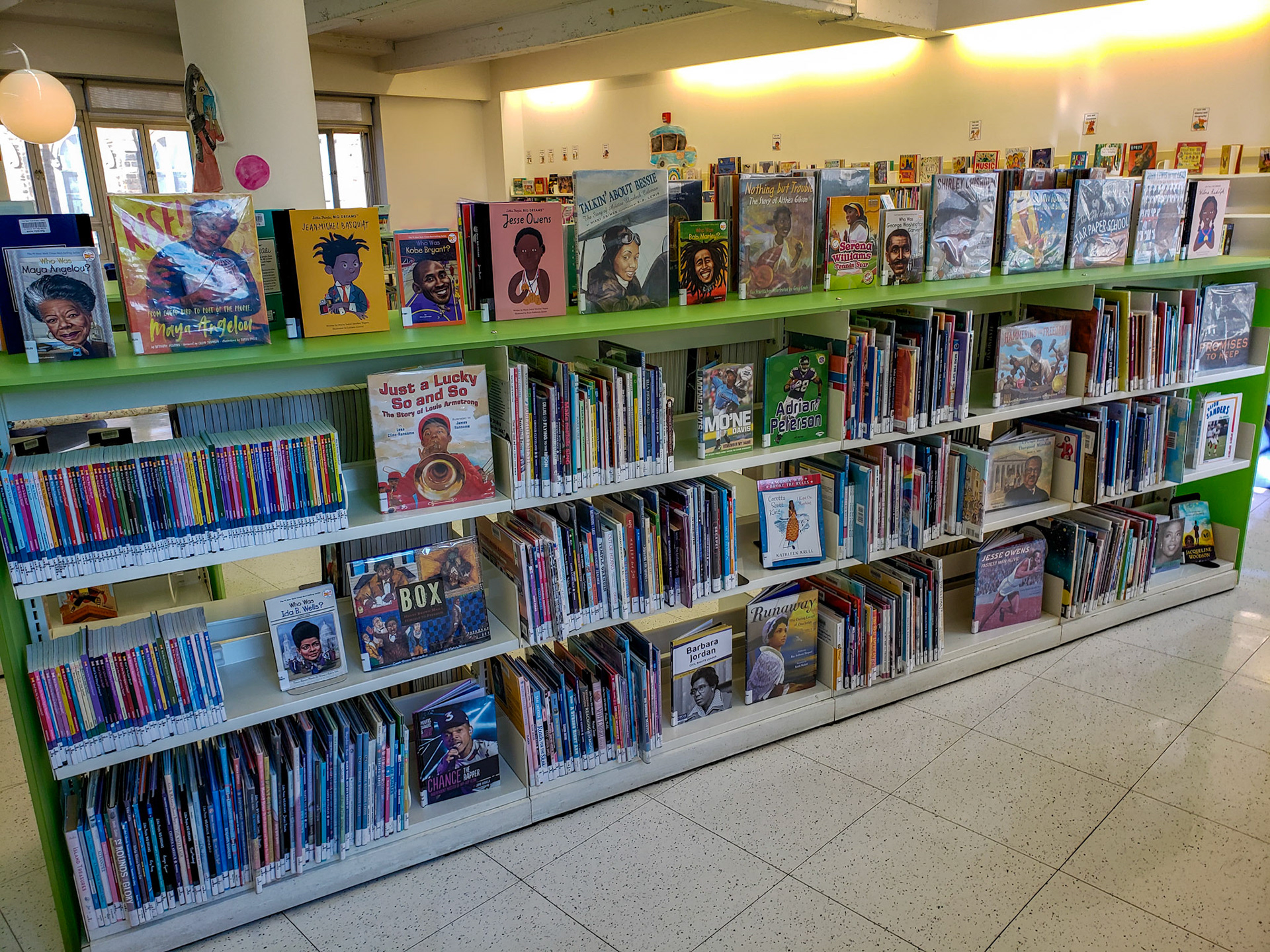 Bronx, NY, US - Jan 26, 2022: Biography shelf with Black History Month display