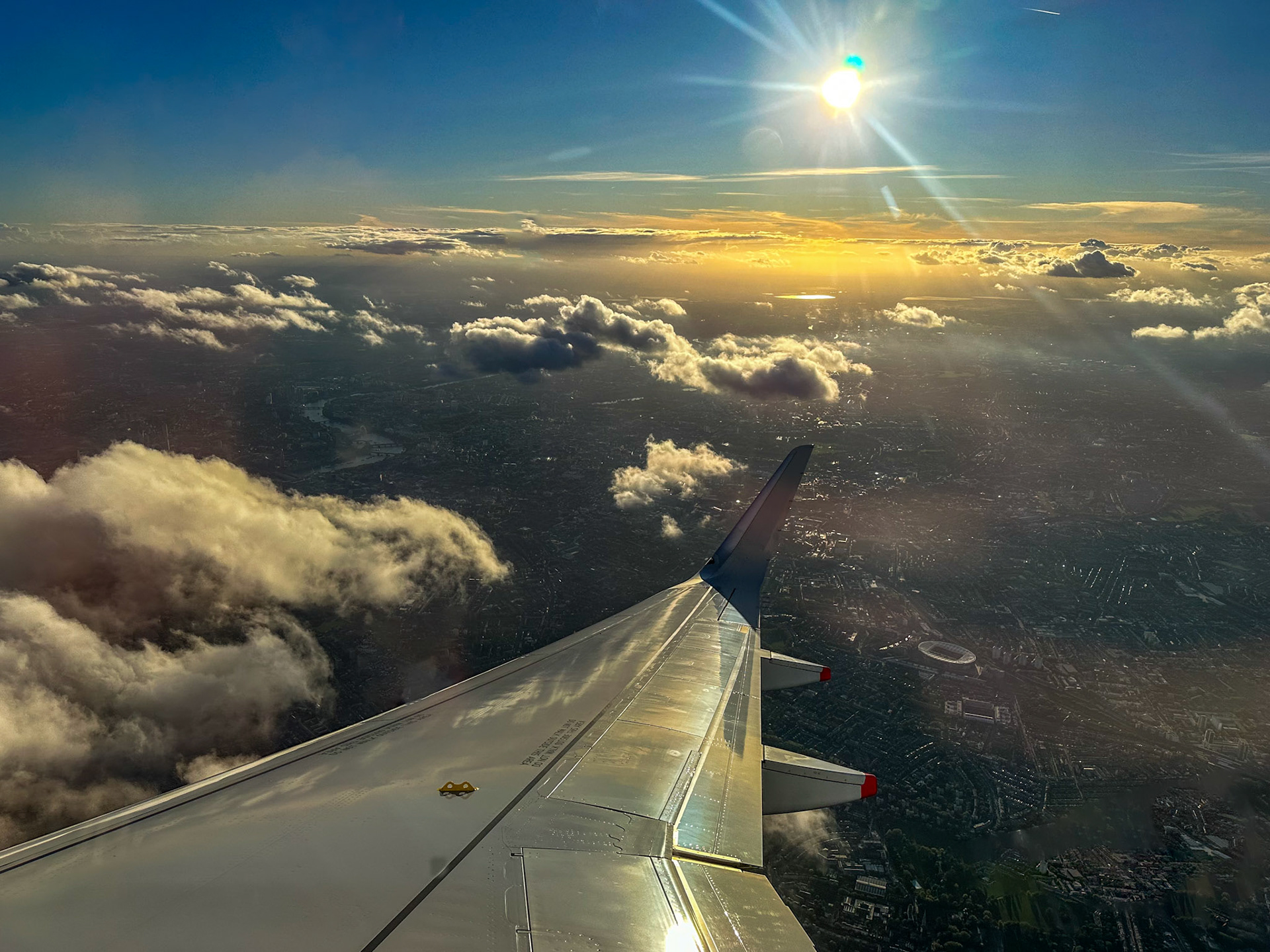 Sun flare over London