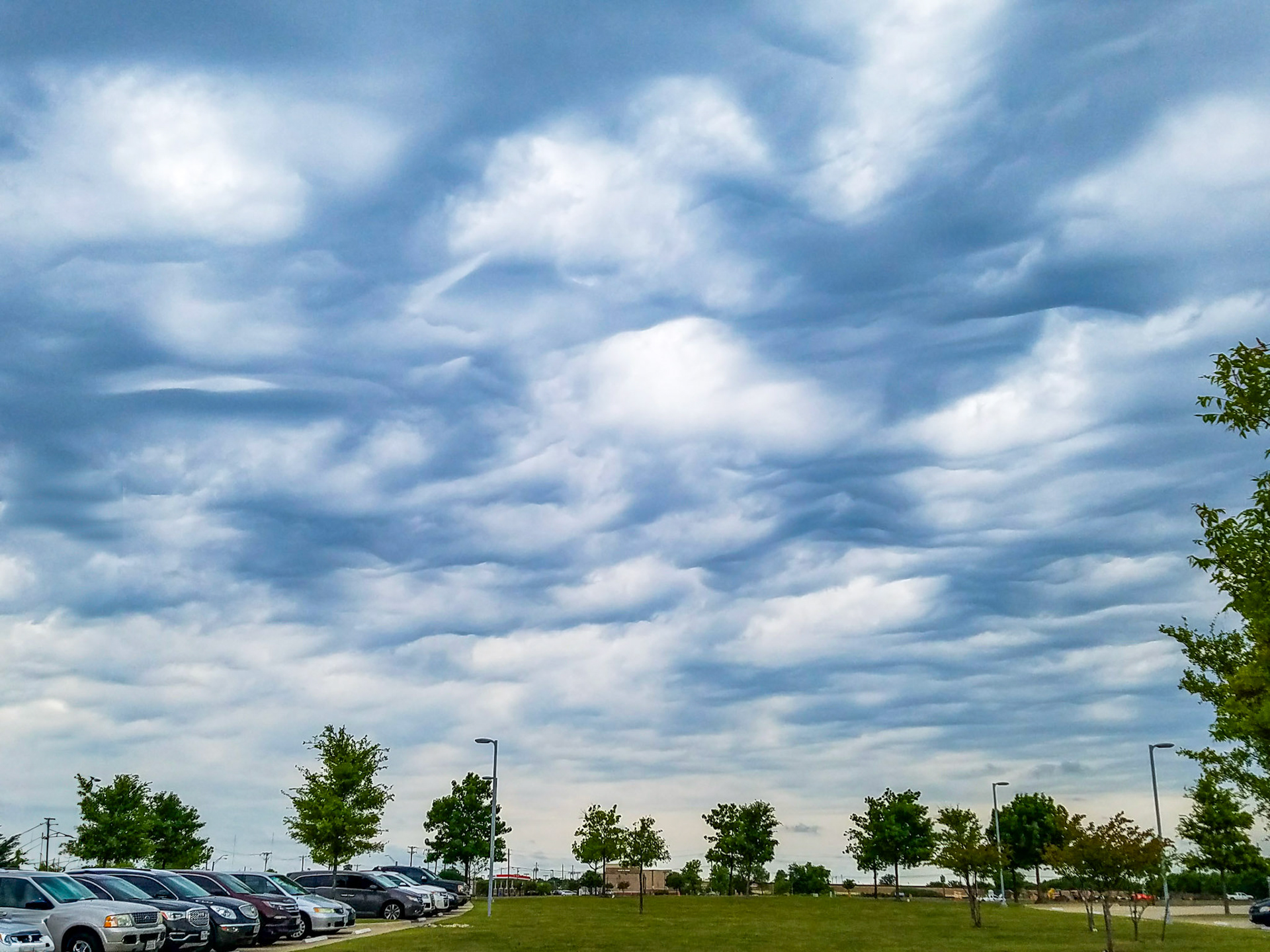Wylie, TX, US - Apr 25, 2018: Asperitas cloud formation