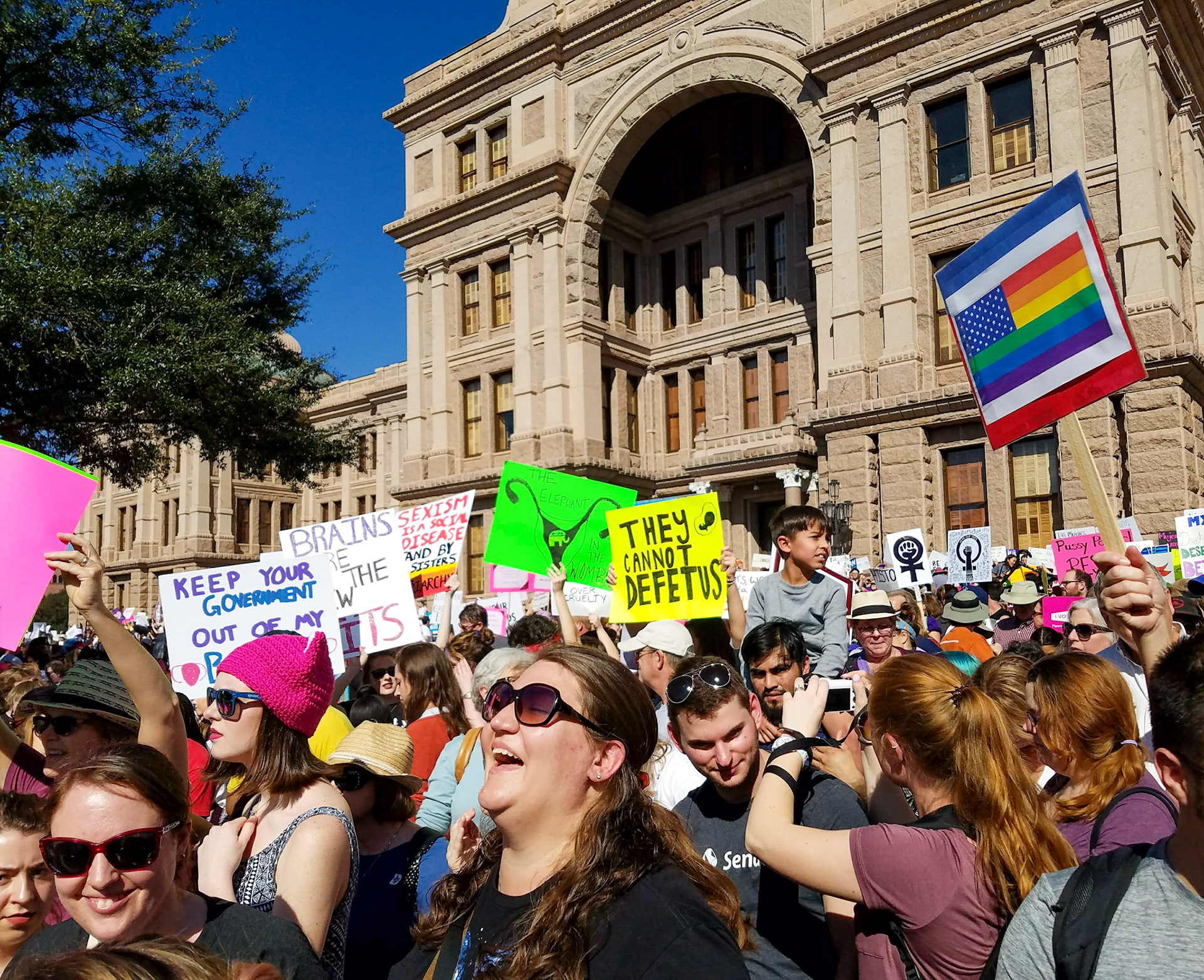 Austin, TX, US - Jan 21, 2017: Women's March protesting inauguration of Donald Trump