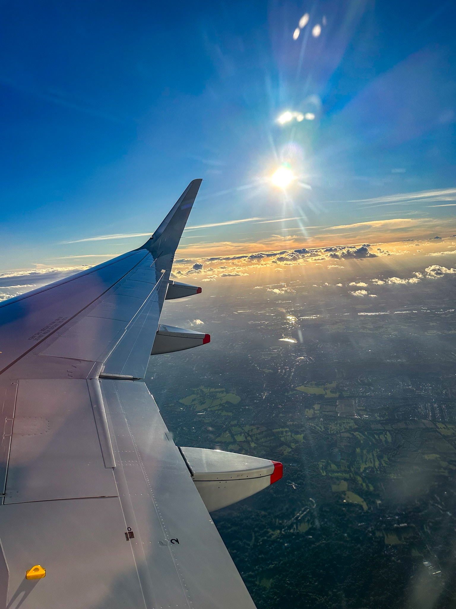 Sun flare over England—vertical