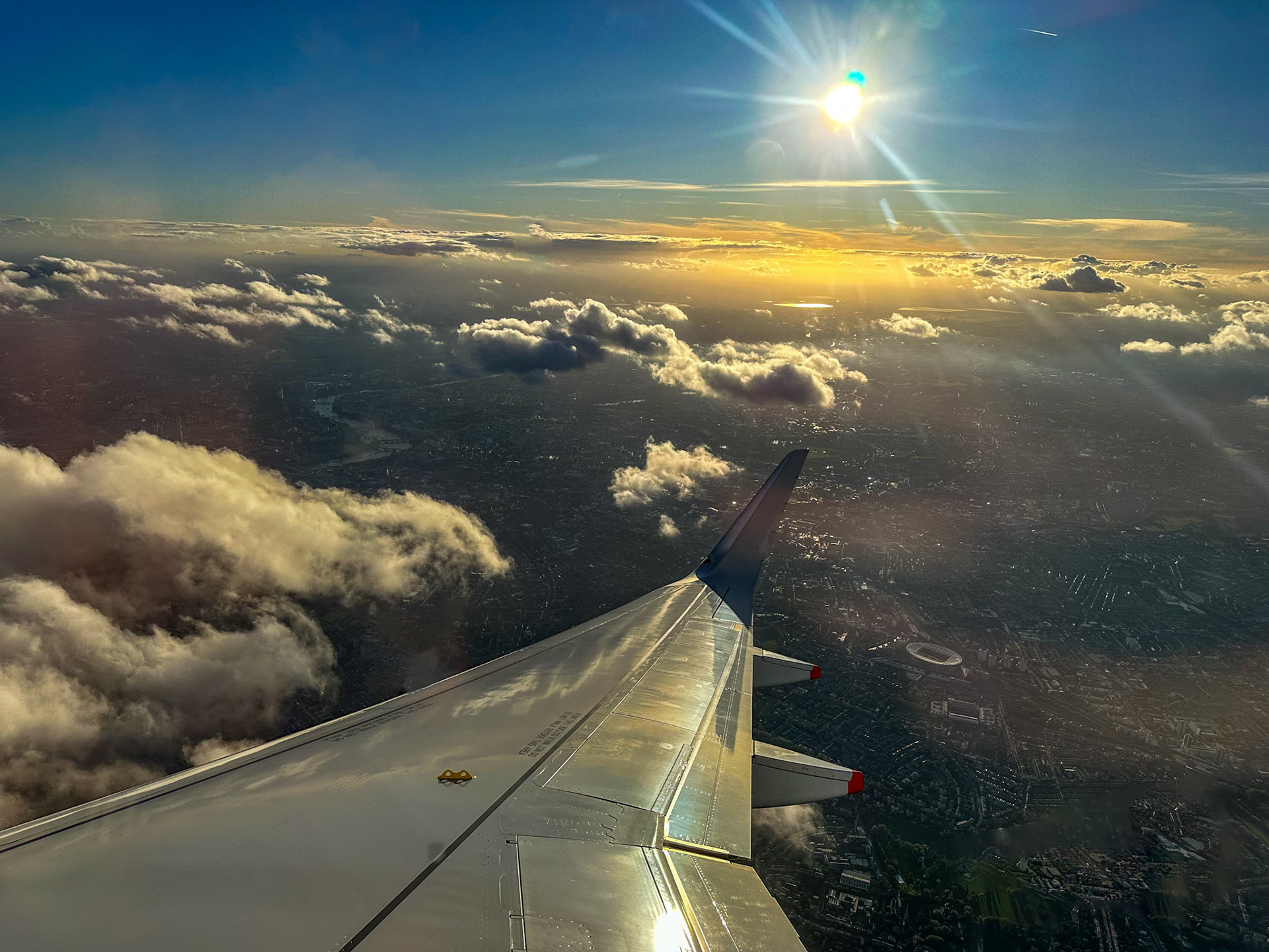 Sun flare over London
