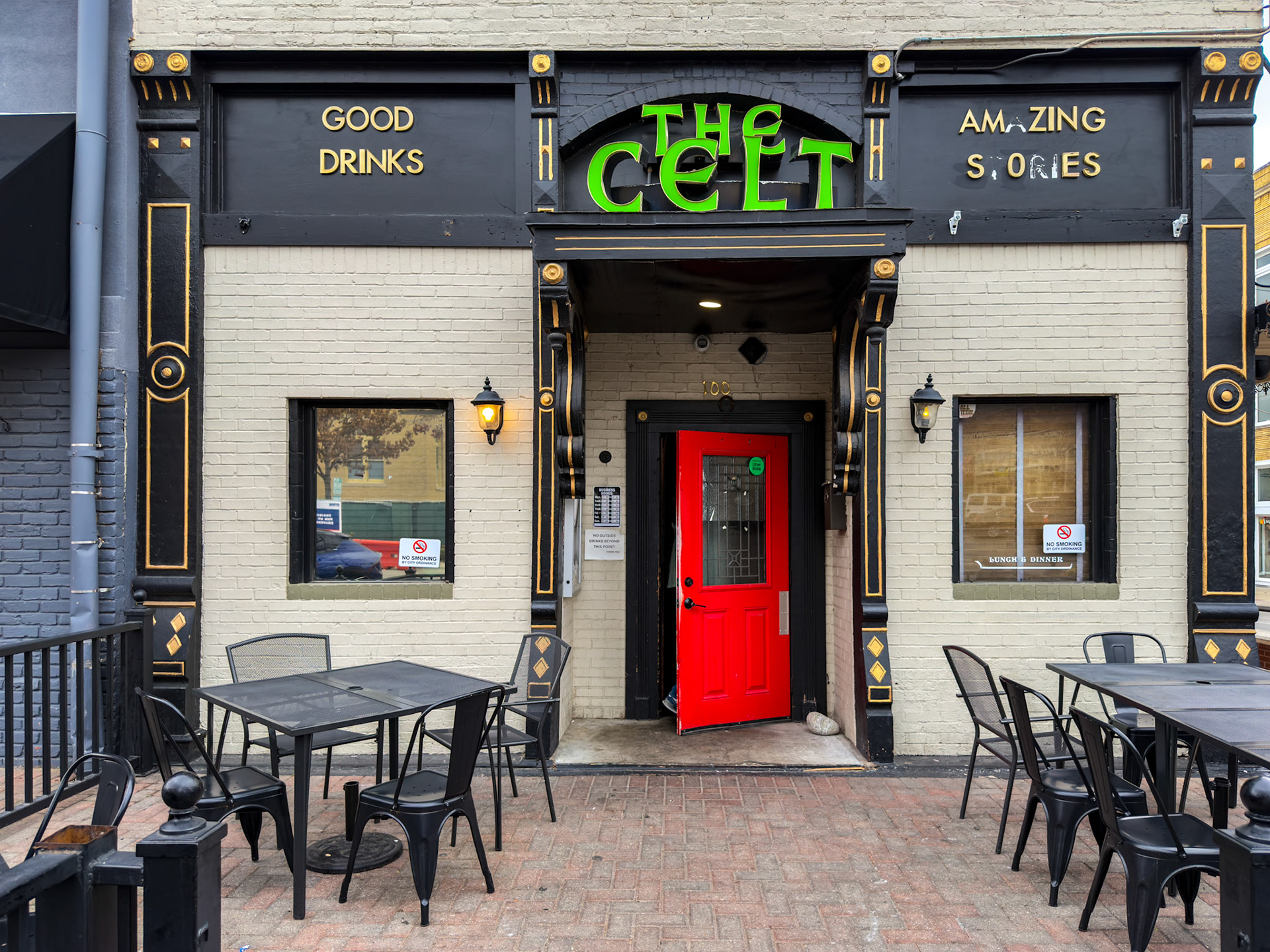 McKinney, TX, US - Mar 1, 2026: The Celt storefront in downtown McKinney