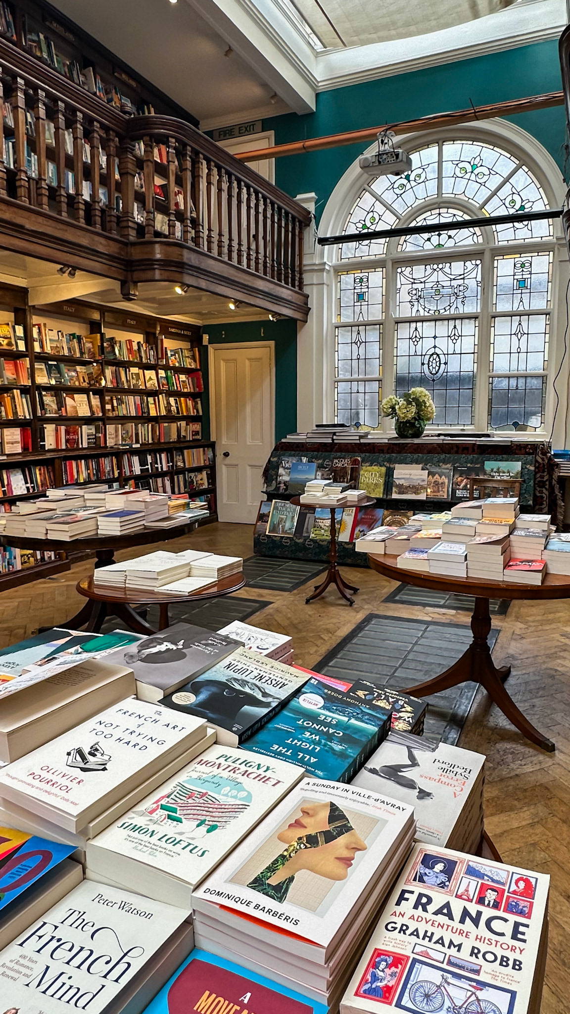 Marylebone, London, UK - Apr 13, 2023: Inside Daunt Books
