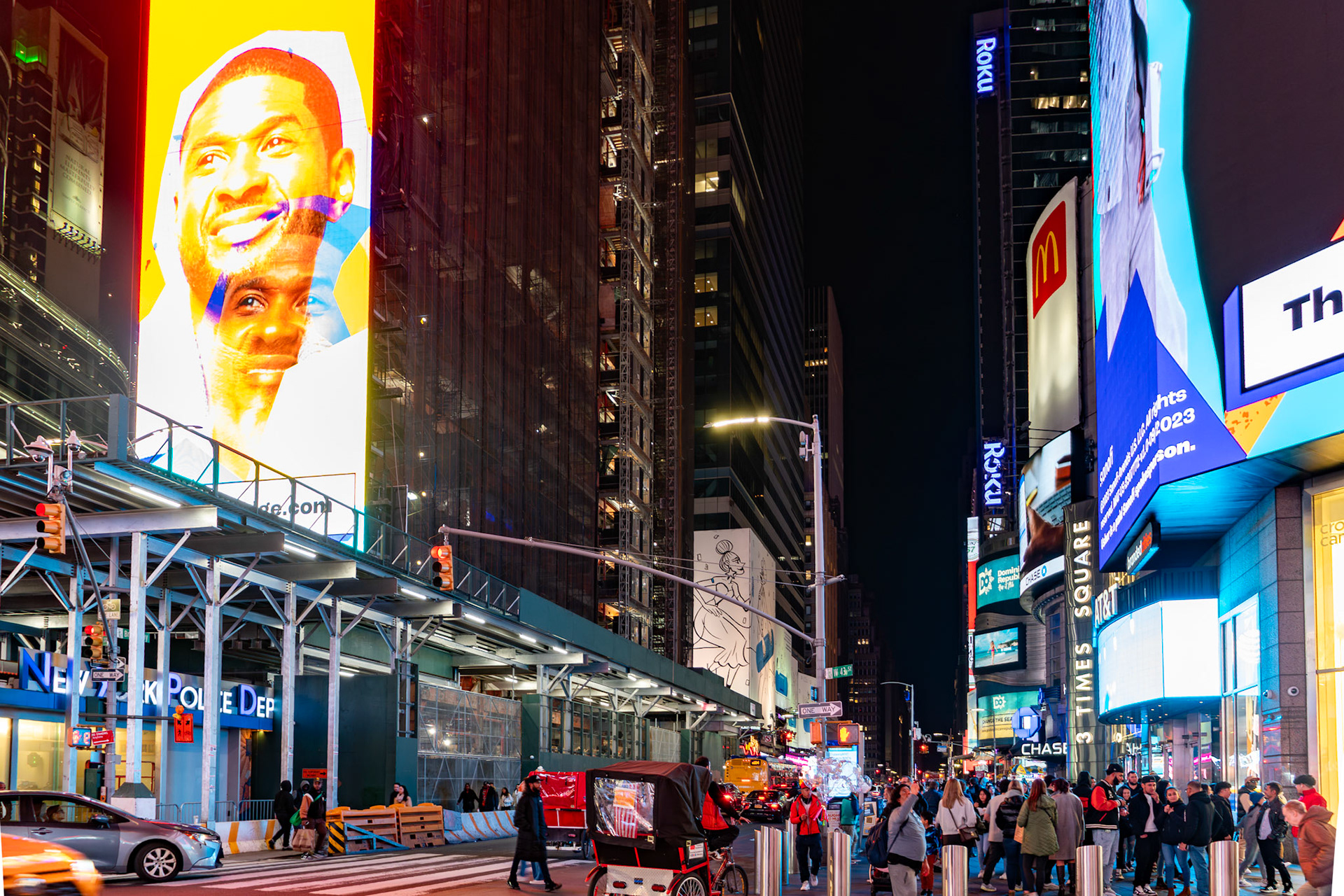 New York, NY, US - Nov 4, 2023: Times Square traffic