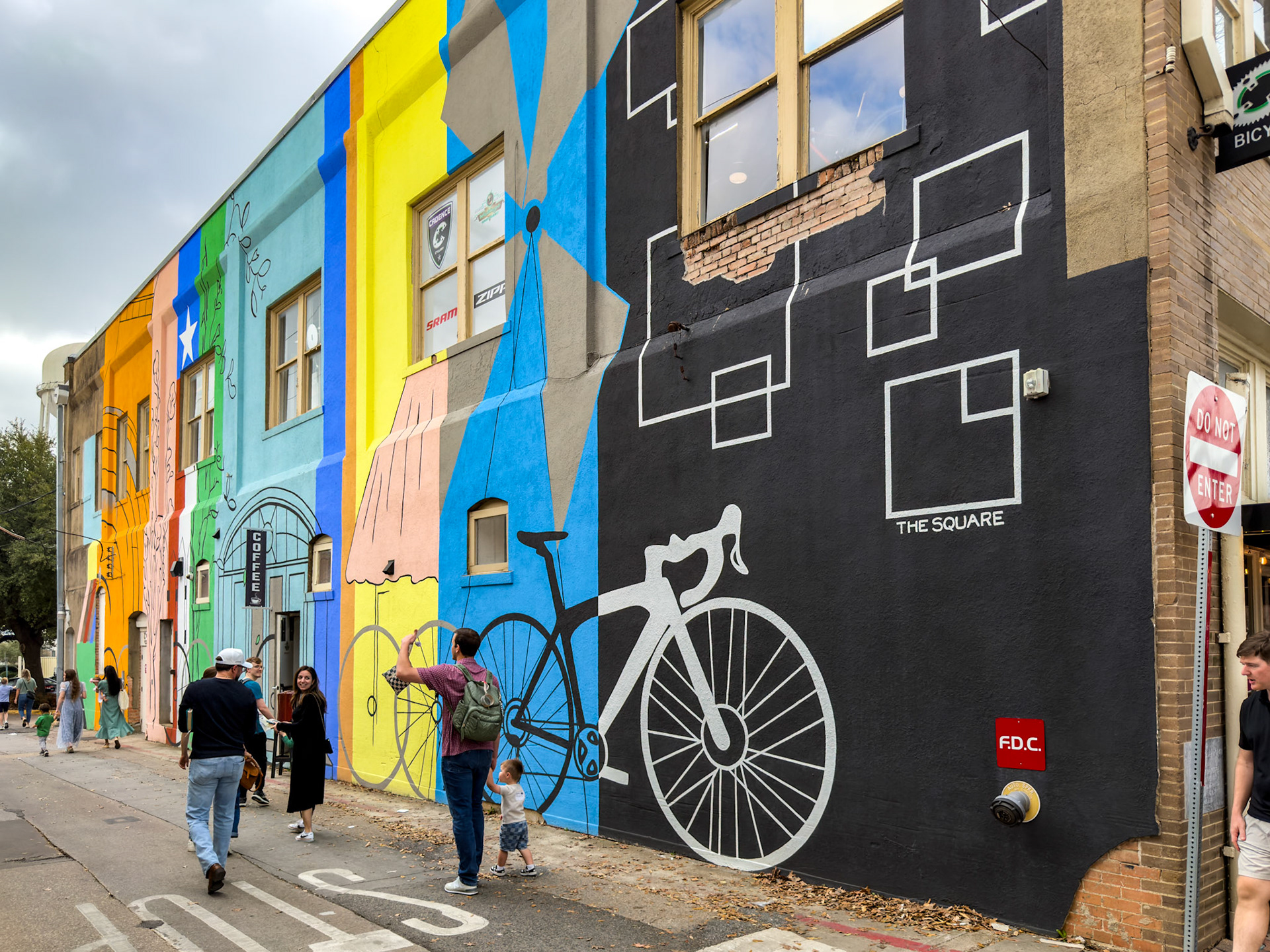 McKinney, TX, US - Mar 1, 2026: Colorful side street mural in downtown McKinney