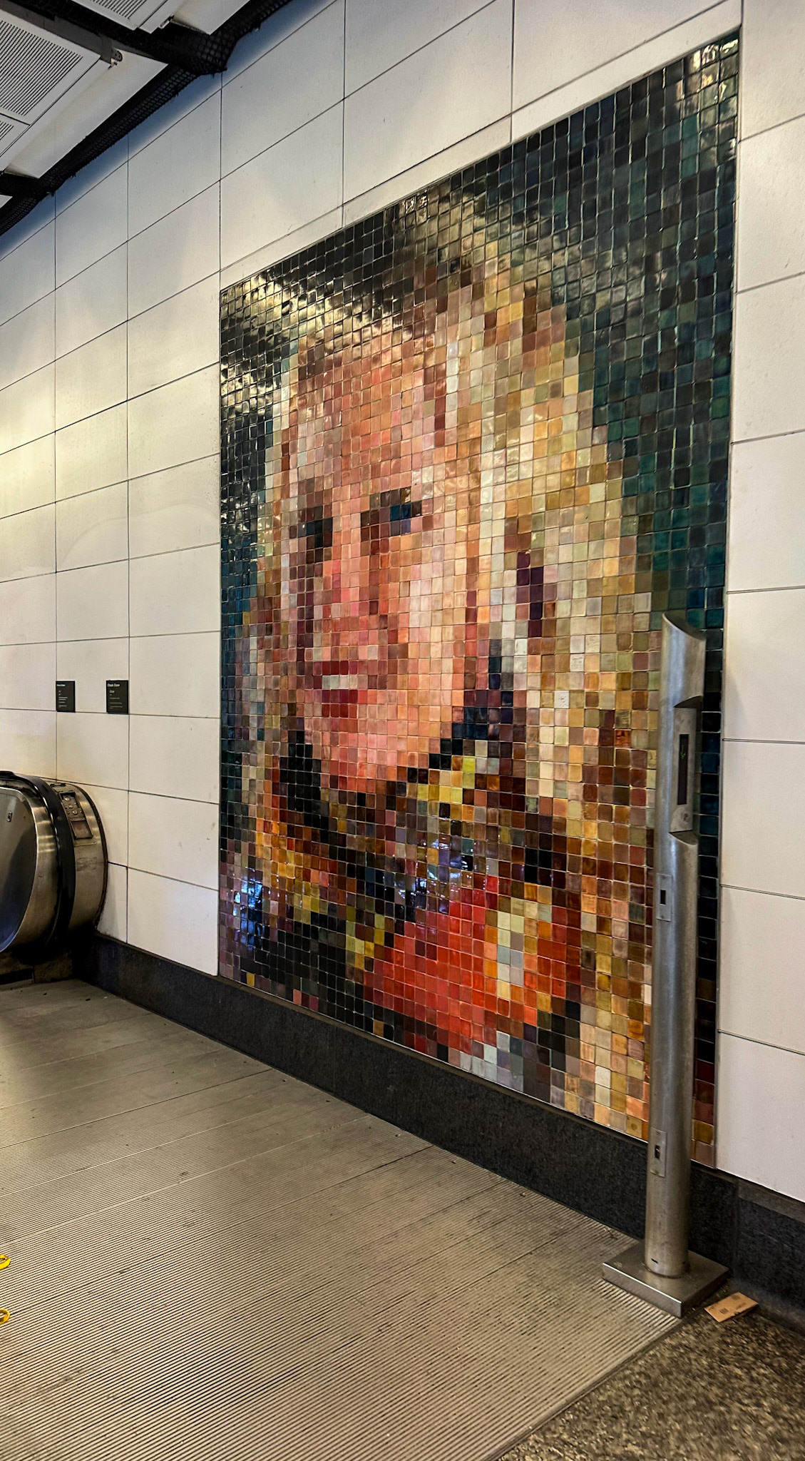 New York, NY, US - Apr 4, 2023: “Subway Portraits” by Chuck Close at NYCT 86 Street station