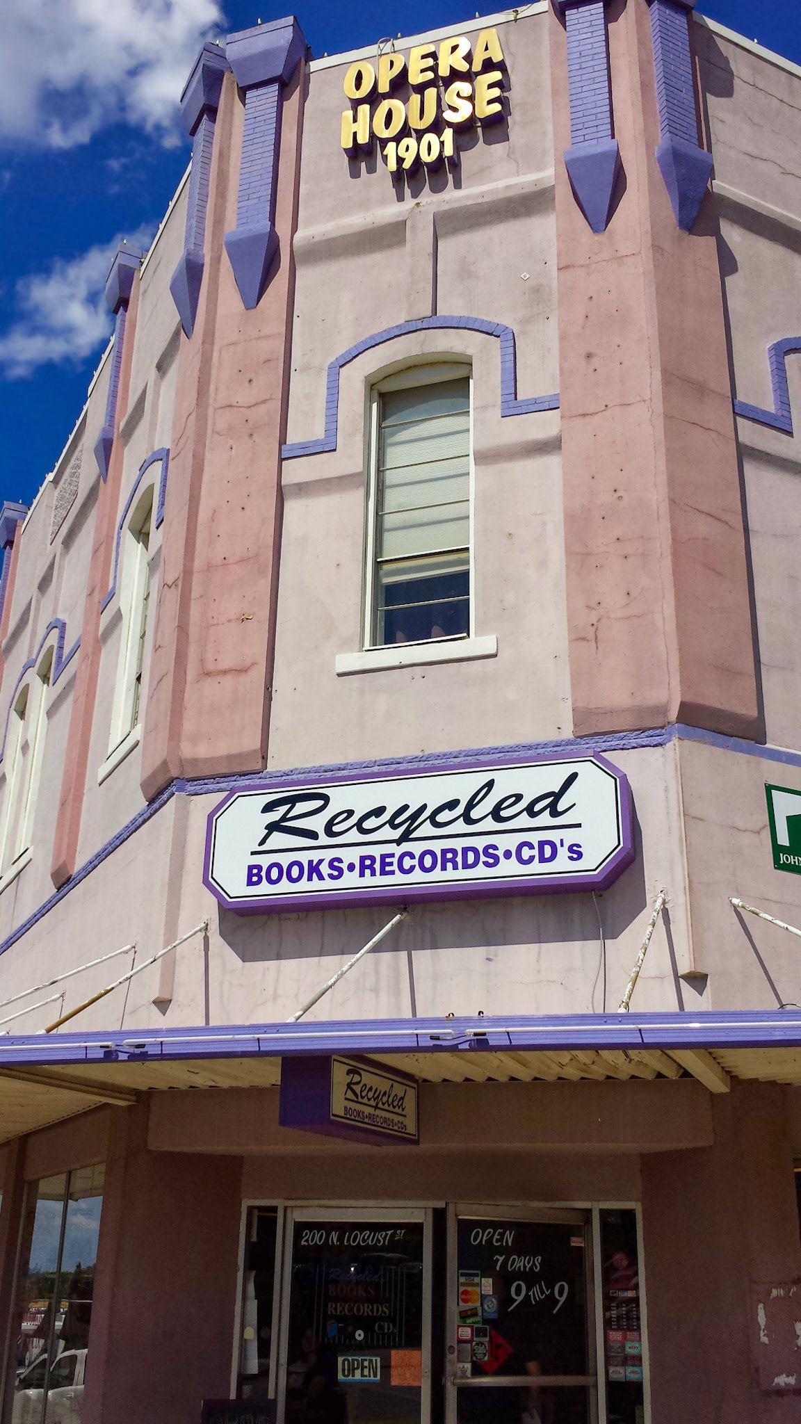 Denton, TX, US - Aug 31, 2014: Recycled Books storefront