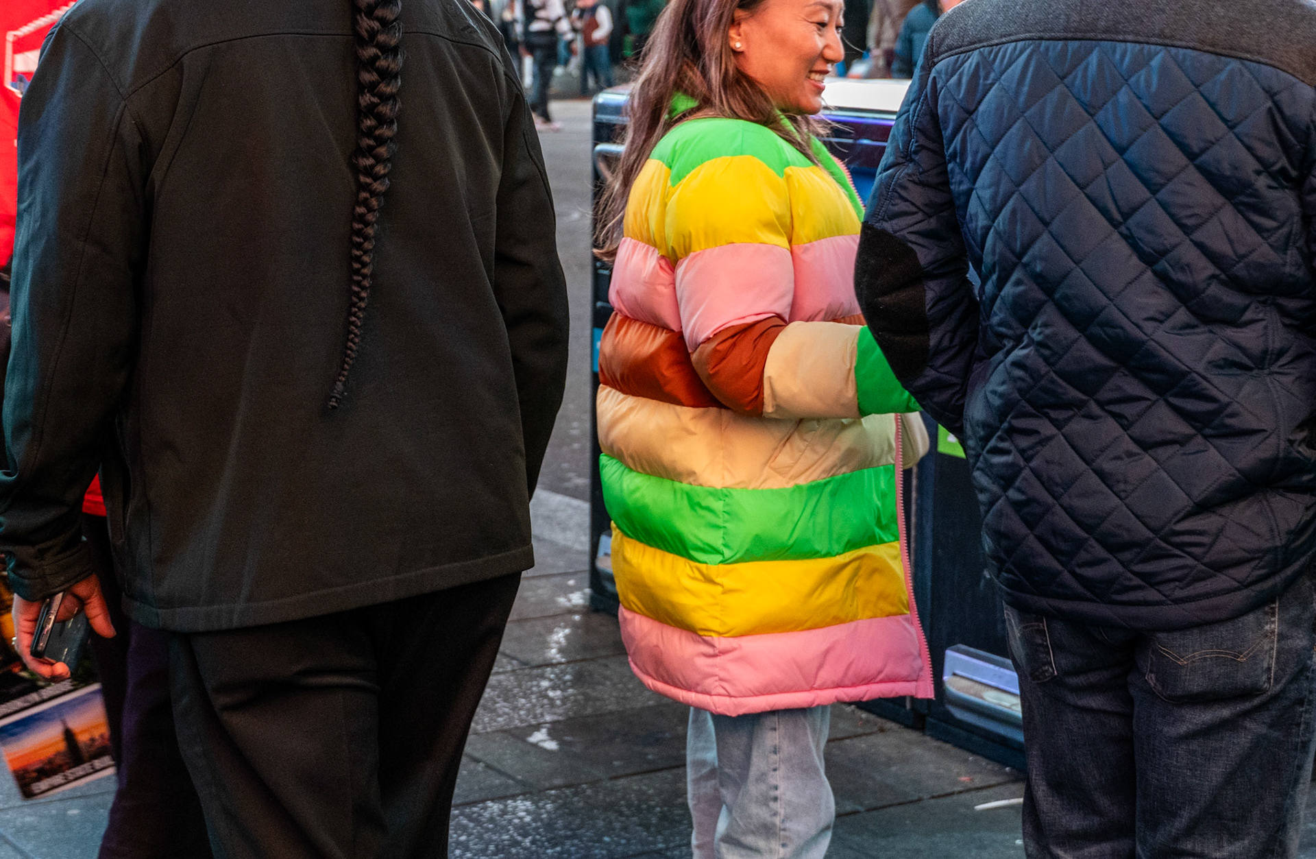 Ice cream coat, Times Square, November 2023