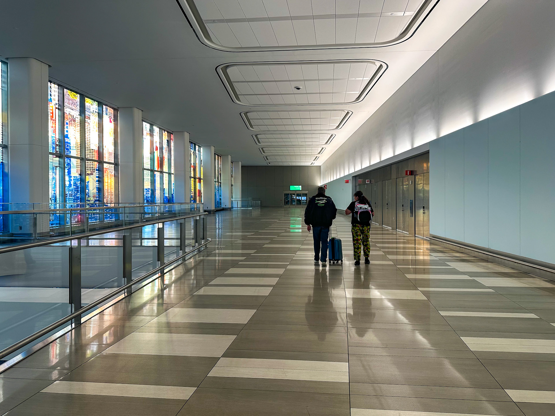 Queens, NY, US - Jan 29, 2025: Travelers at LaGuardia airport