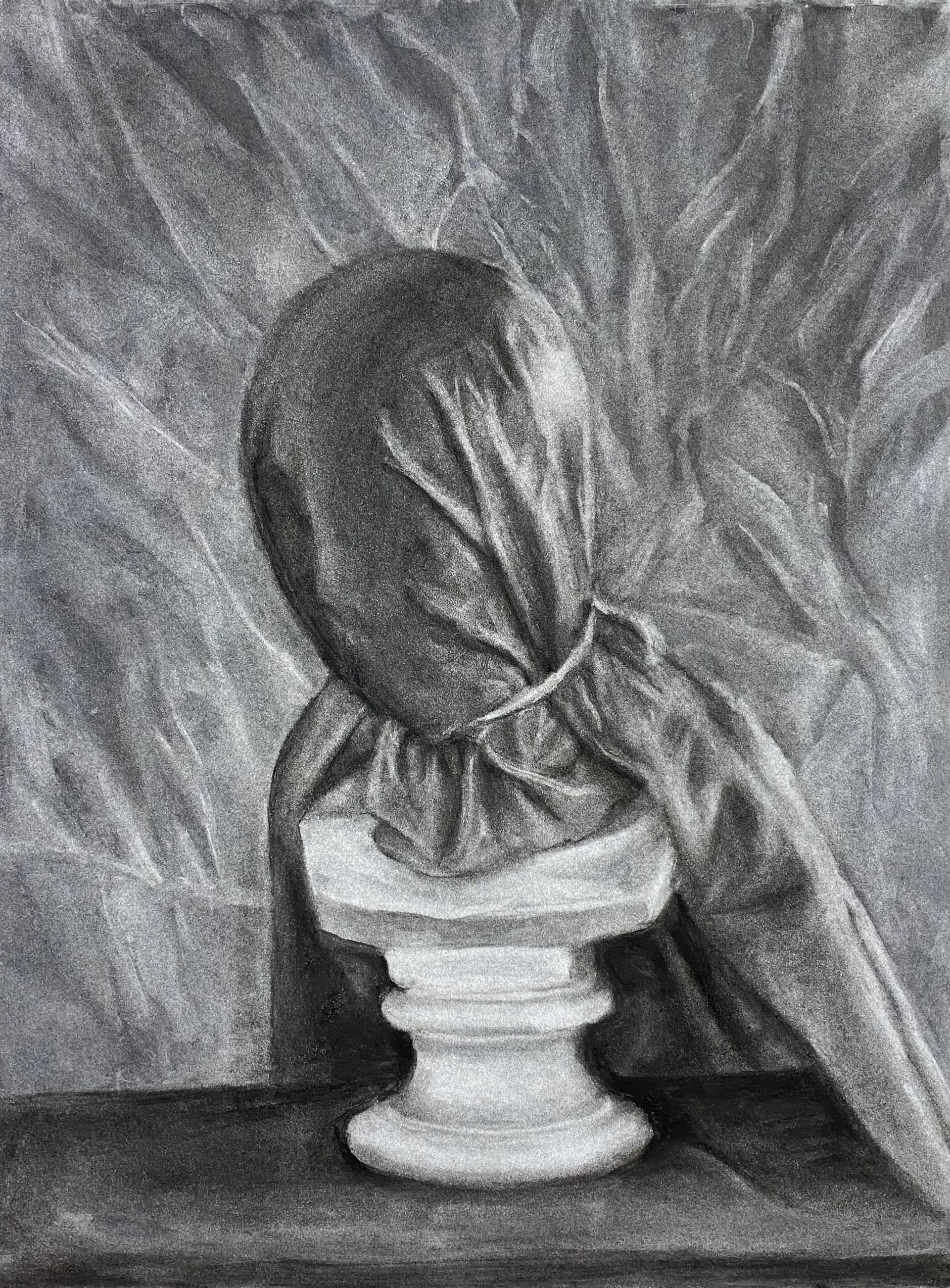 Fabric Study (charcoal and chalk on paper)