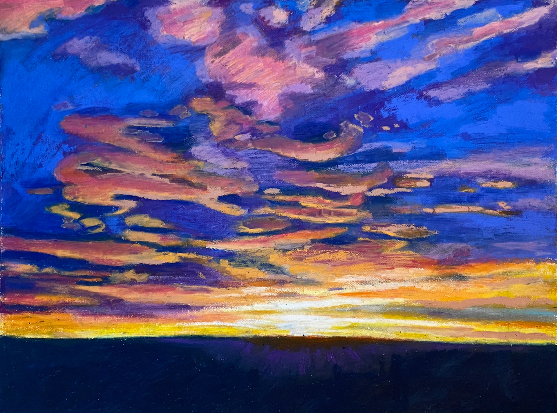 Colorado Sunset (oil pastels on paper)