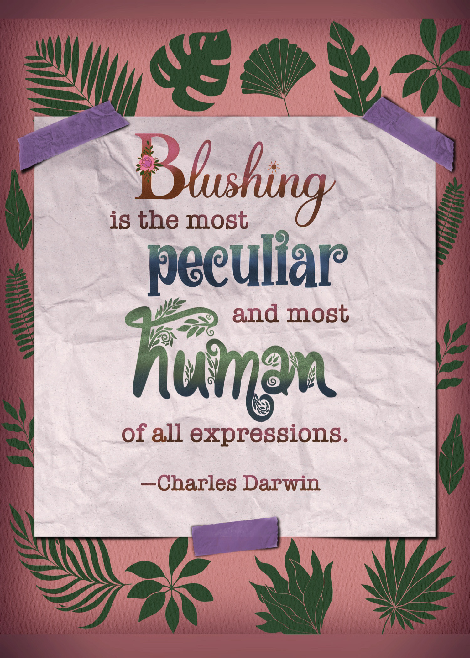 Darwin Quote Blushing