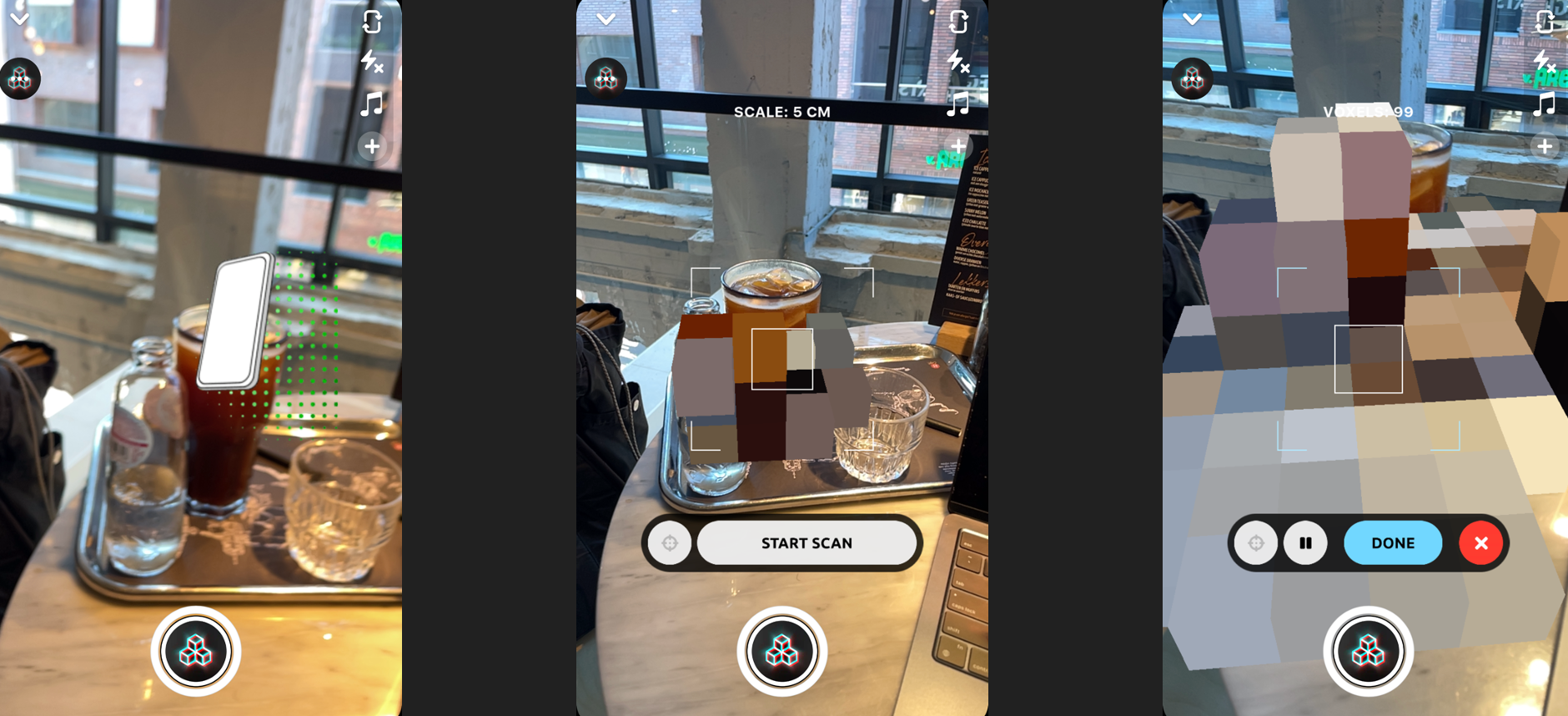 Example of using Snapchat for creating voxel digital twins