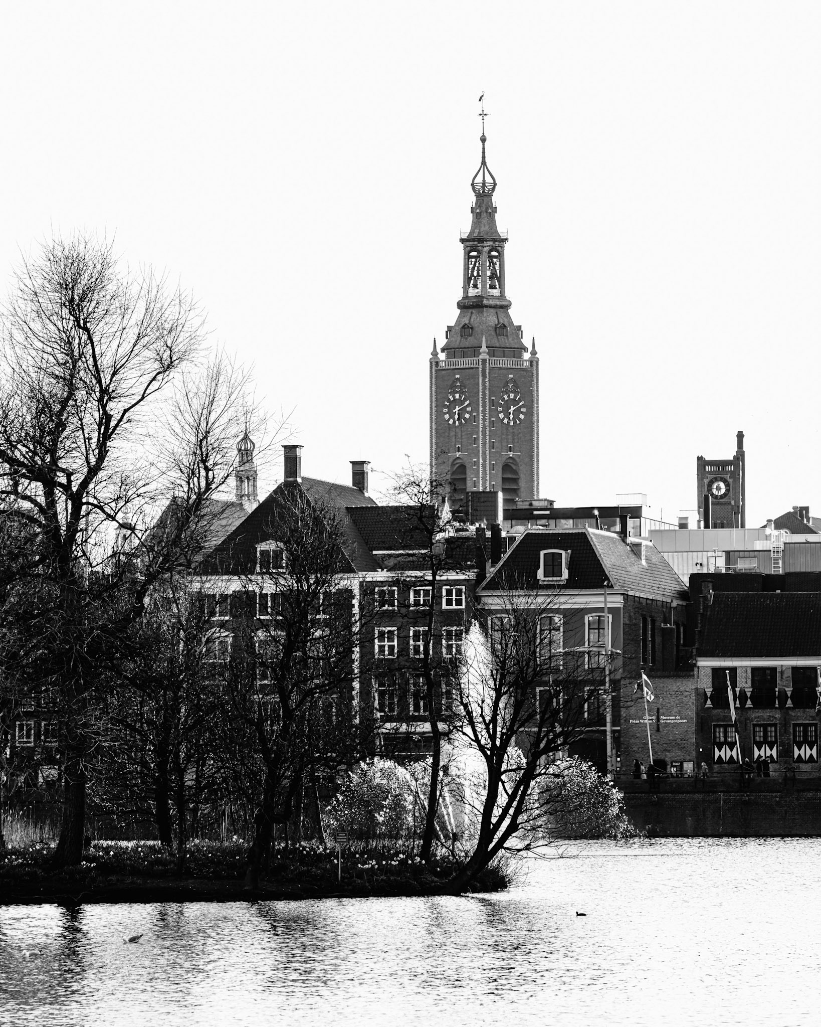 54 - Hofvijver met de grote kerk op de achtergrond
