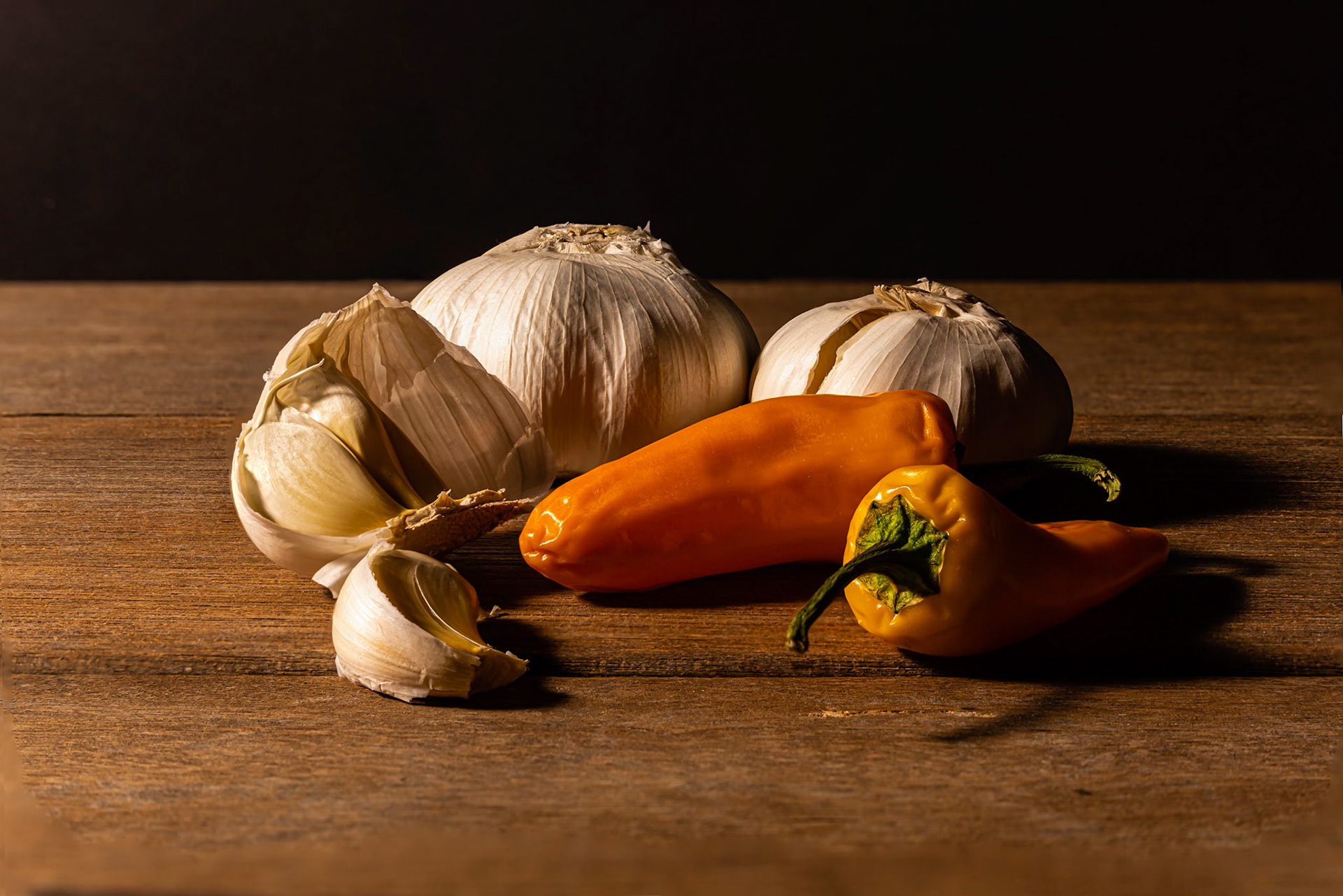 18 - Garlic and Madame Jeanette Chillies