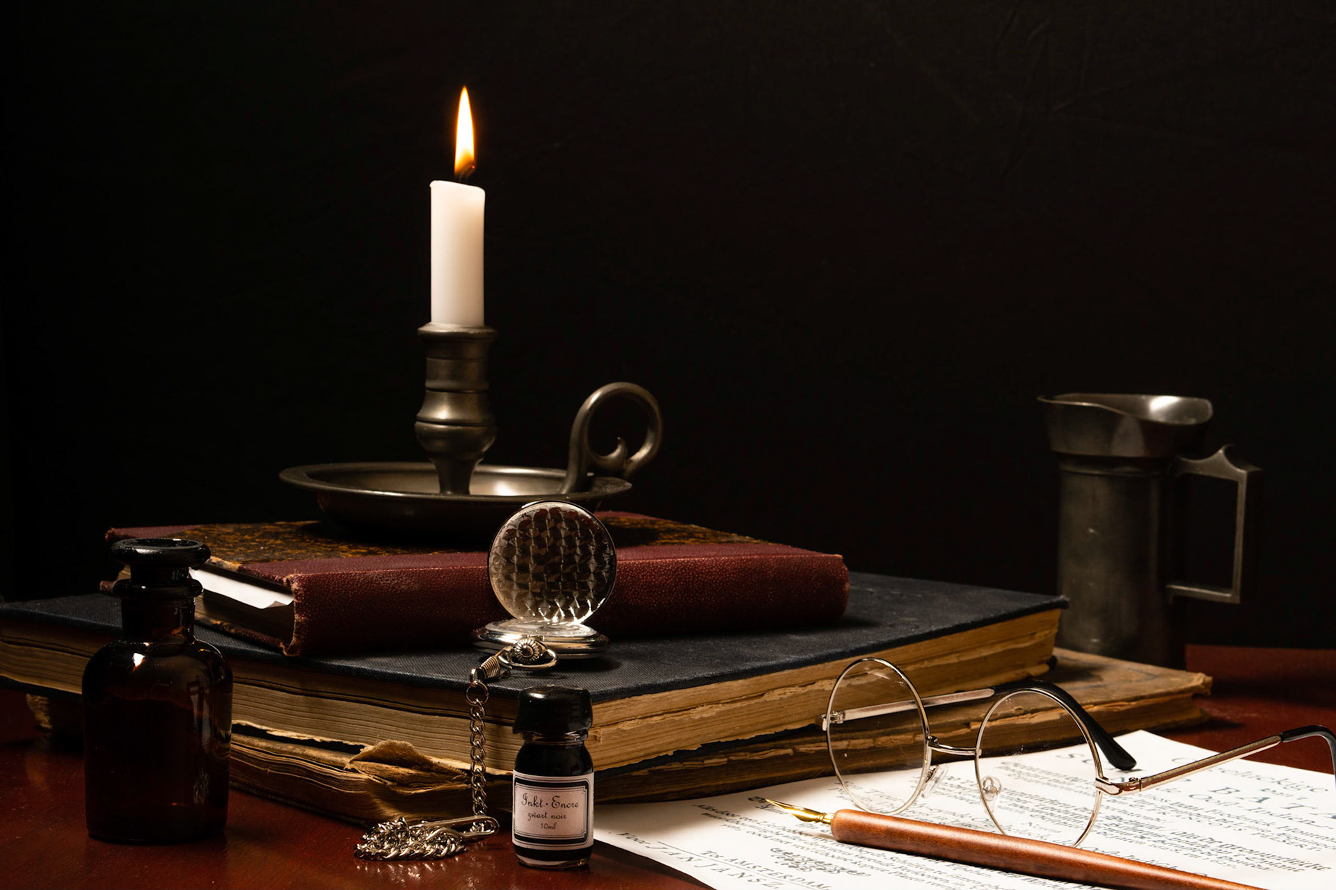 02 - Candle and books