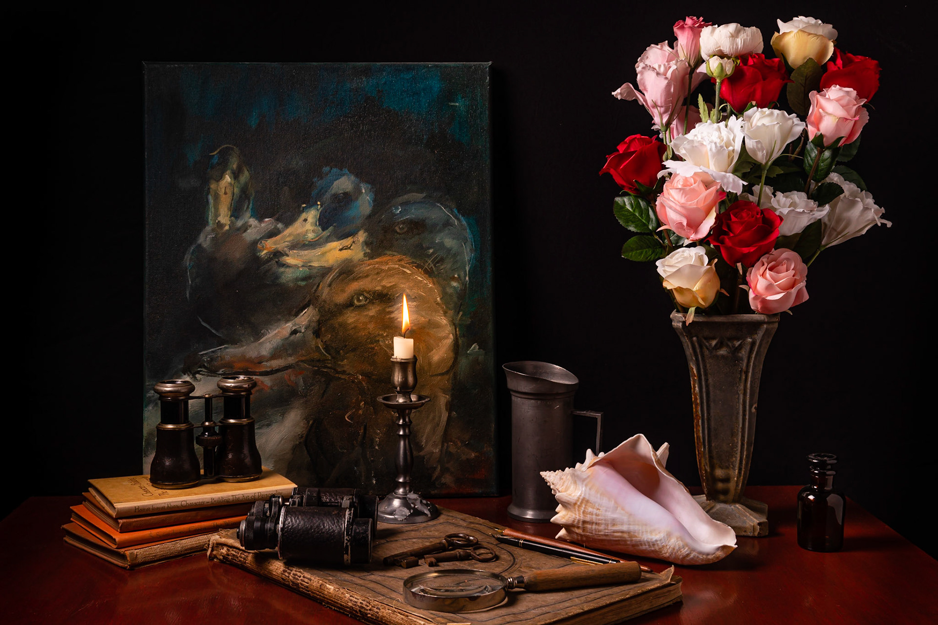 03 - Flowers, candle and painting