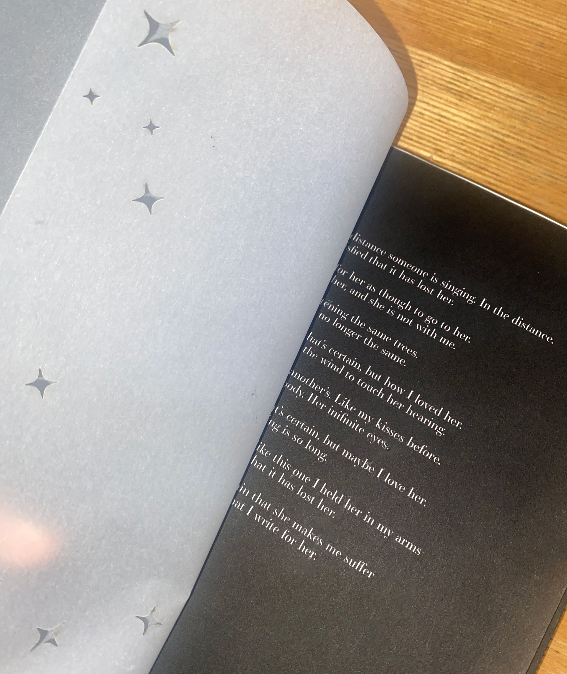 Lasered star pattern on tracing paper underlayer