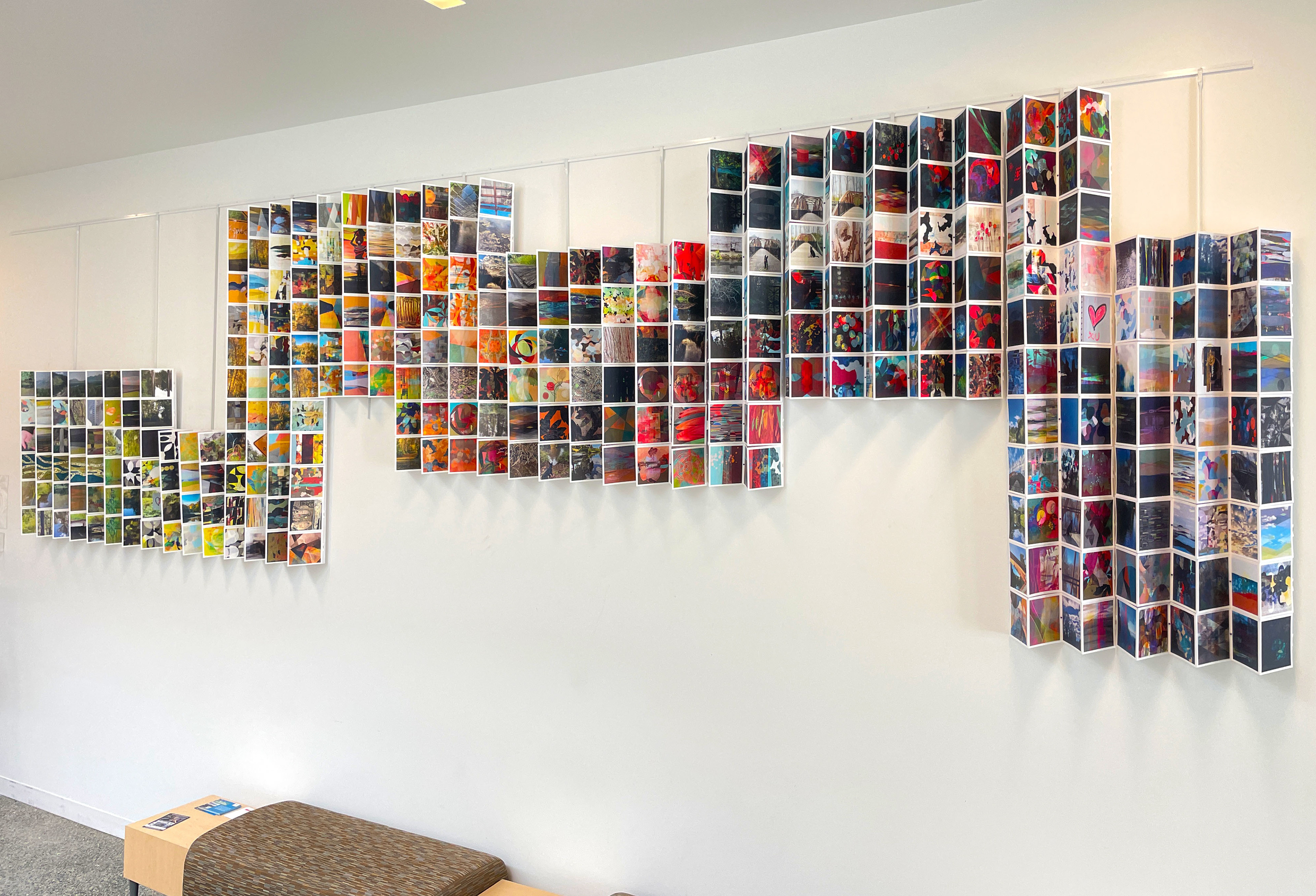 'Sammamish River' mixed media installation, 5’x18’x5”, 2024.