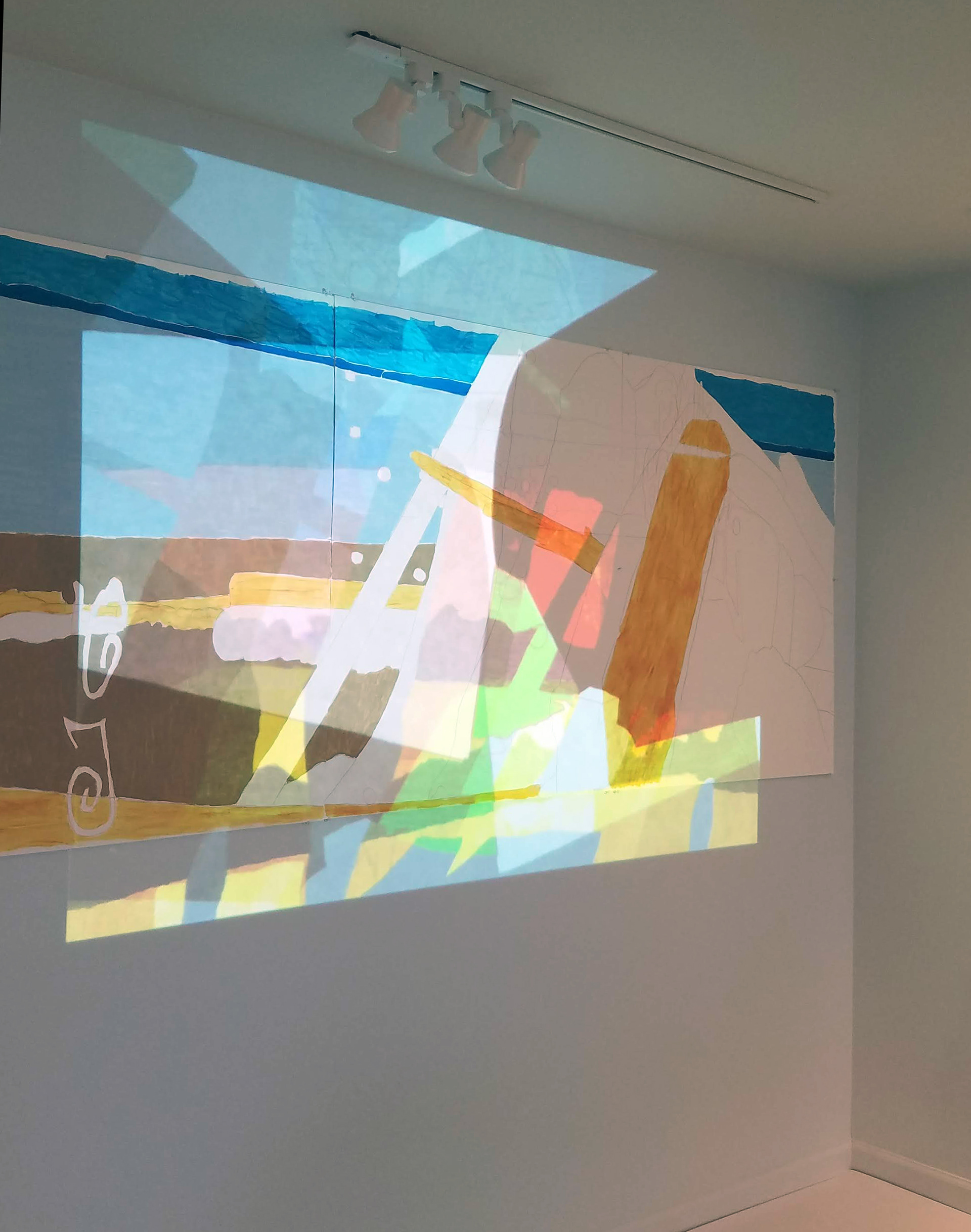 Asynchrony Live: Projection over painting in progress