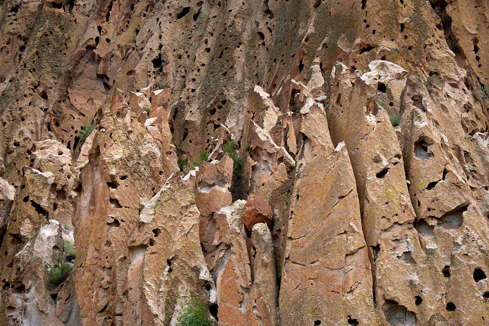 The rugged rock formations of Bandelier National Park