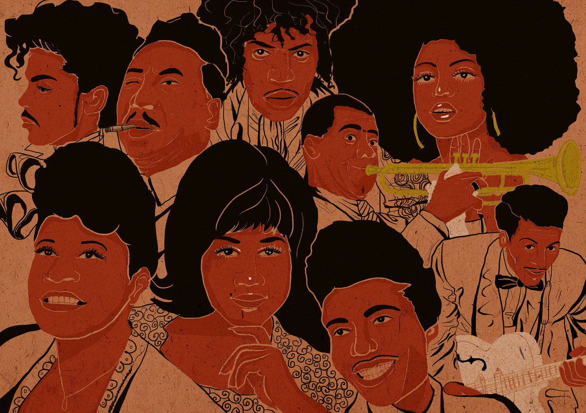 small selection of the many Black singers/musicians who inspired, transformed and paved the way for the music industry.